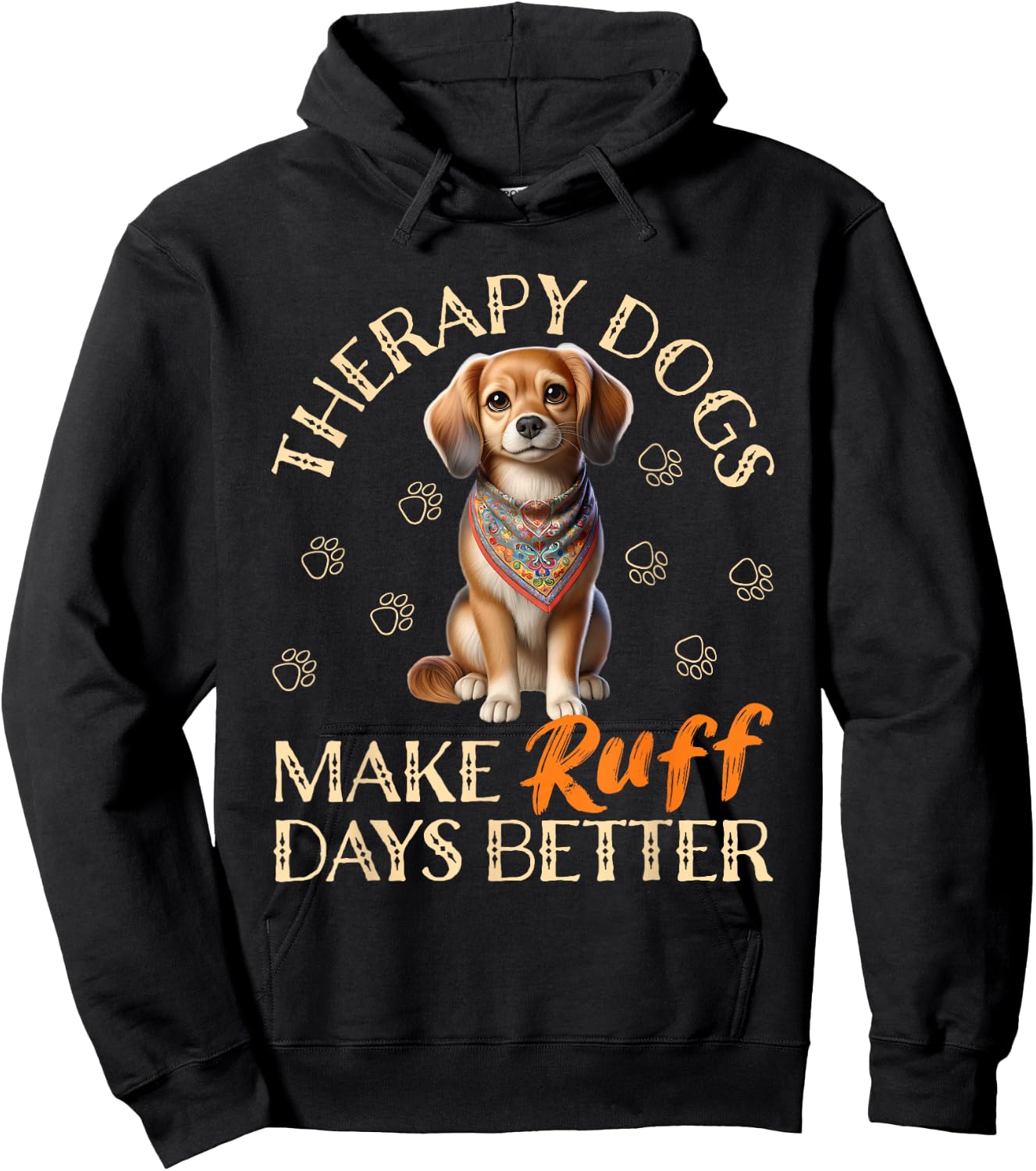 Therapy Dog Team Men Women Kids Hoodie - Hoodie | Black