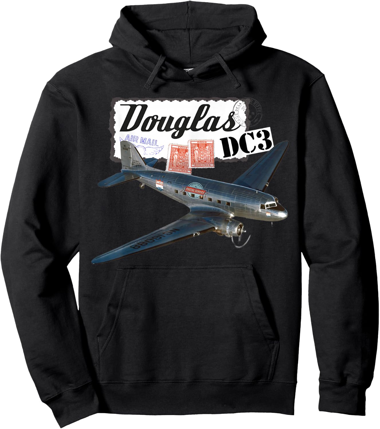 Douglas DC3 Flugzeug, Retro, Vintage, 1930er Jahre Hoodie - Hoodie | Black