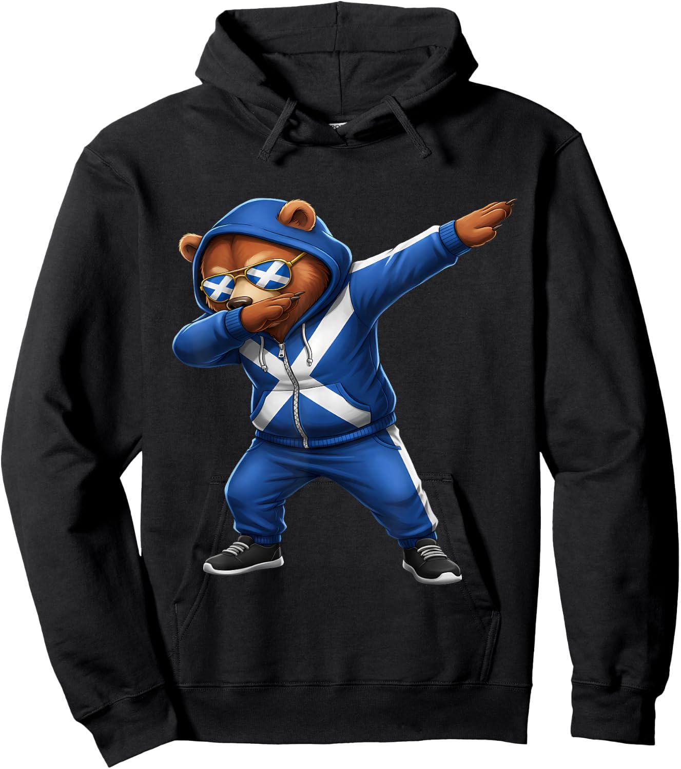 Scotland Roots Bear Scottish Flag Hoodie - Hoodie | Black