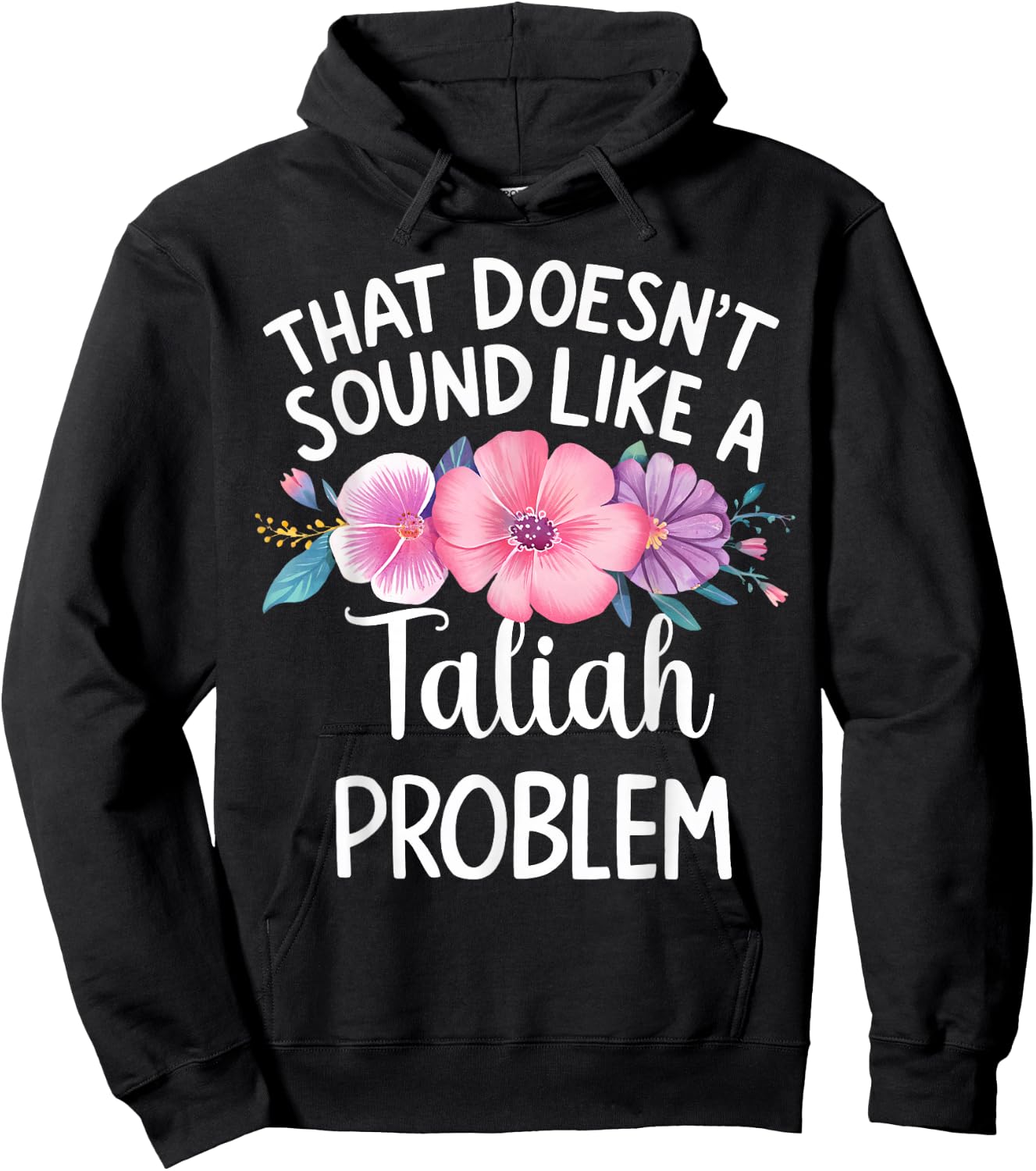 TALIAH Personalized Cute Flower Girls TALIAH Name Hoodie - Hoodie | Black
