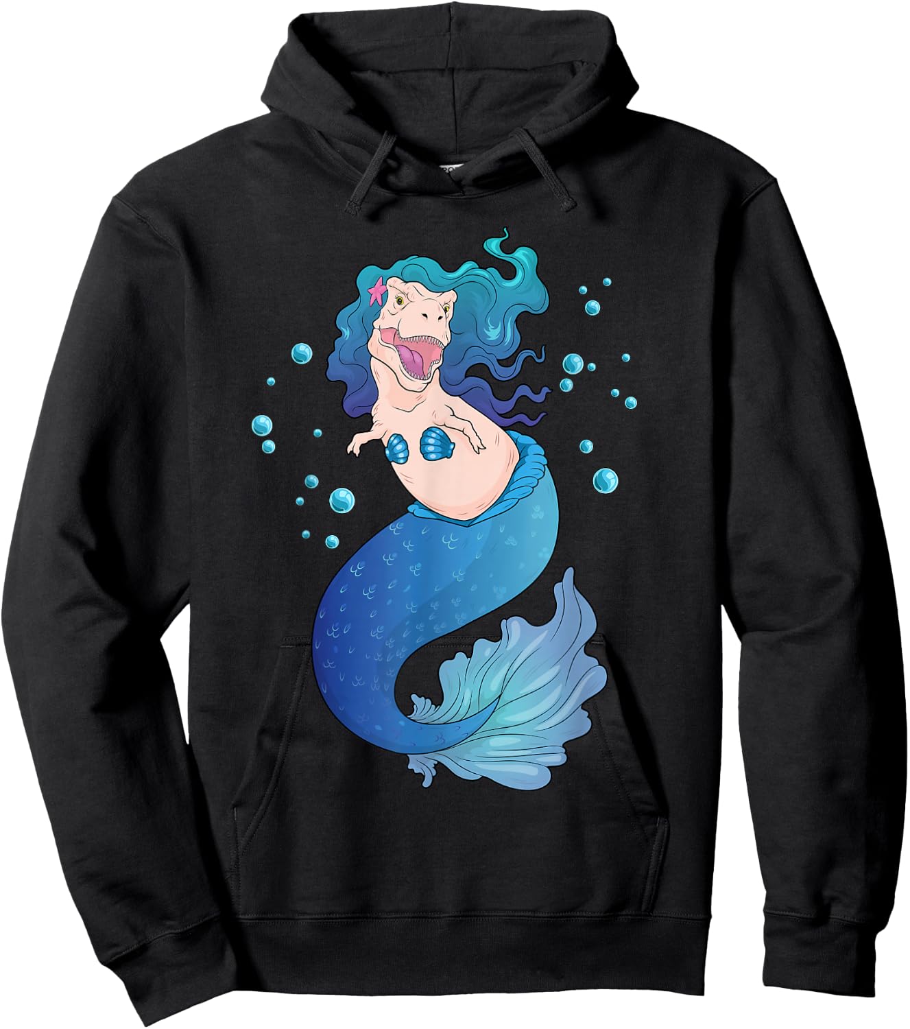 Mermaid Dinosaur Shirt Mermsaurus T-Rex Funny Sea Rex Hoodie - Hoodie | Black