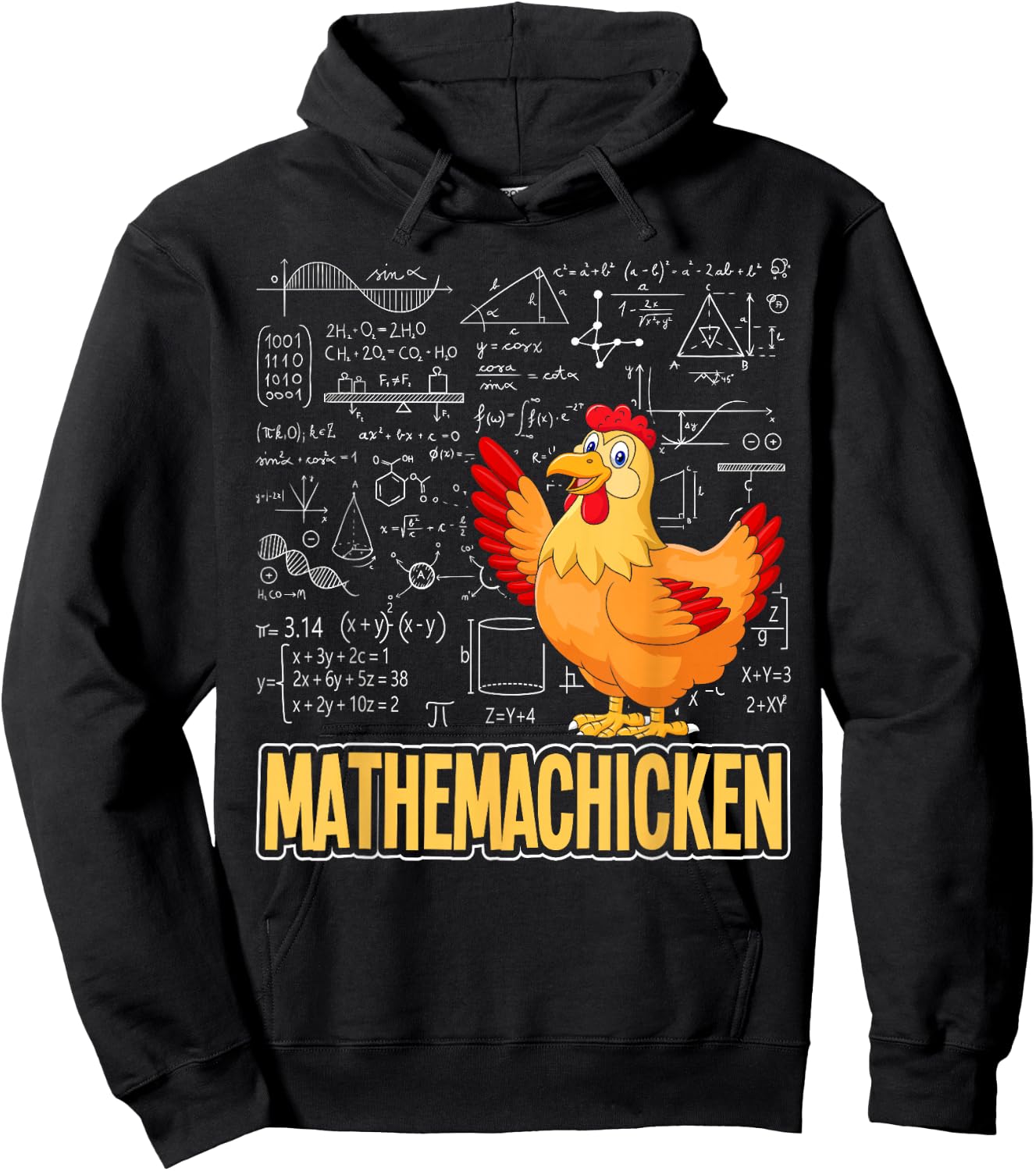 Mathemachicken - Chicken Math Lover Animal Poultry Owner Hoodie - Hoodie | Black