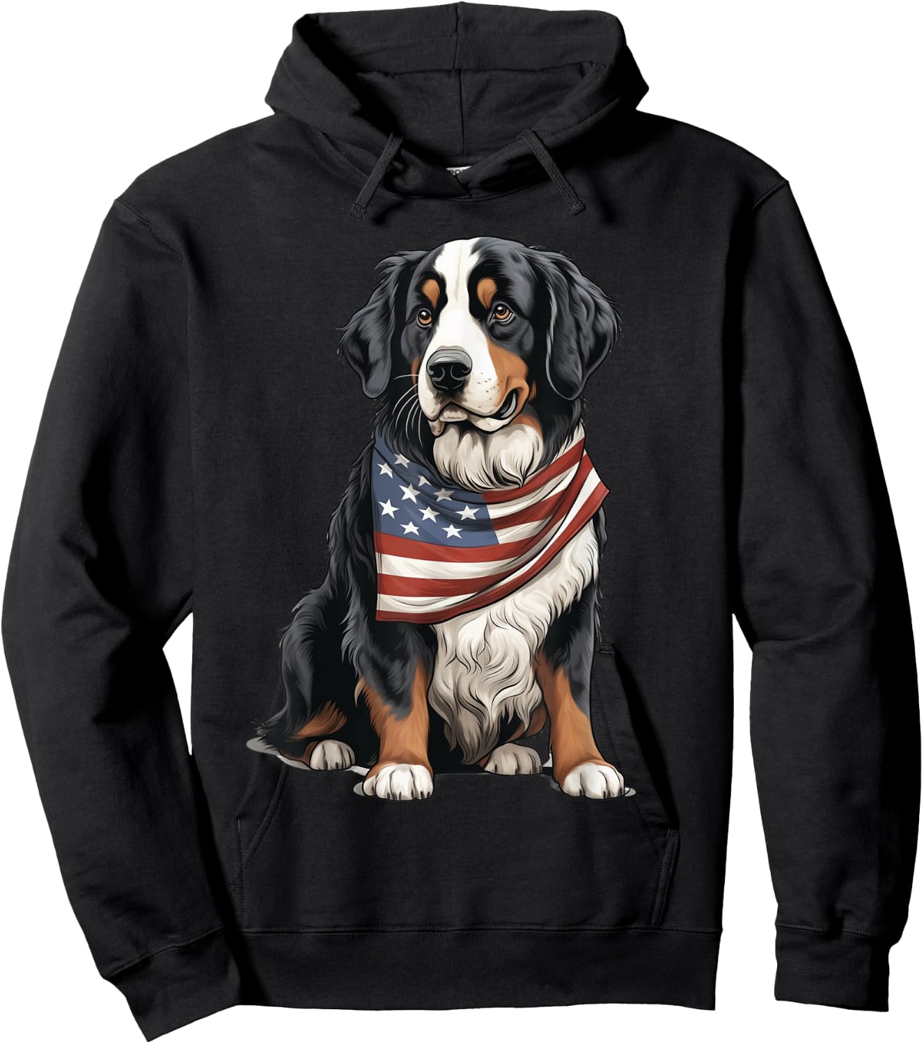 Berner US Flag Bernese Mountain Dog Owner Mom Dad Men Women Hoodie - Hoodie | Black