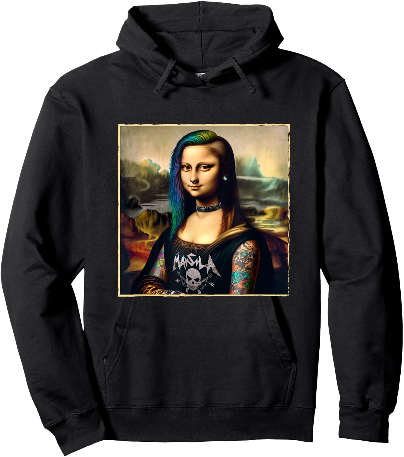 Graphic Design Metalcore Mona Lisa Bold Deathcore Vocalist , Black, S Hoodie - Hoodie | Black