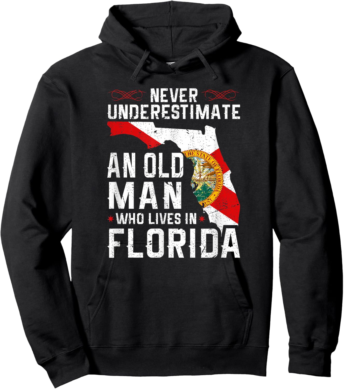 Flag Florida Home Old Man Flo Grown Hoodie - Hoodie | Black