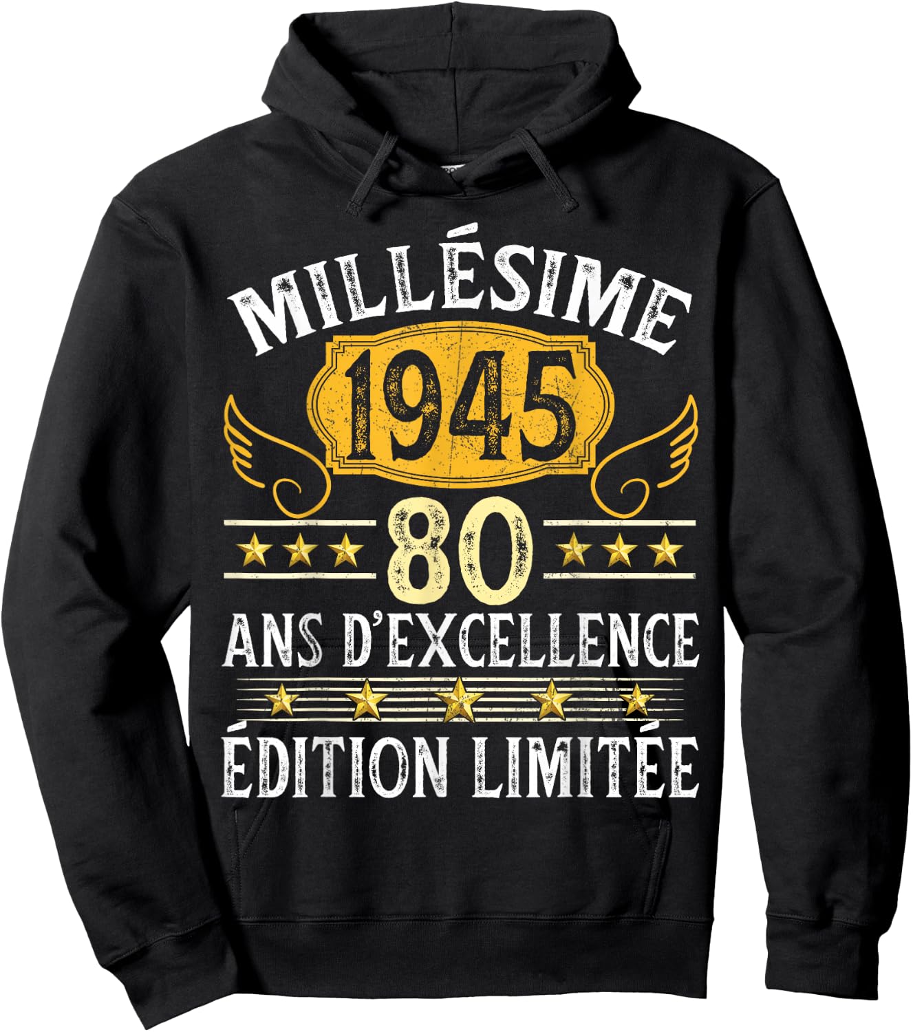 Vintage 1945 80 Years Birthday Man Woman Vintage 1945 , Black, S Hoodie - Hoodie | Black