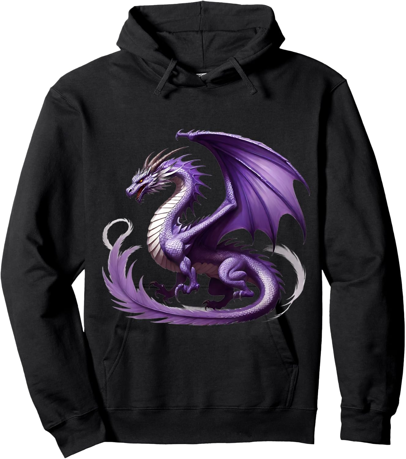 Flying Mythical Creature Cool Dragon Flame-Spewing Dragon Hoodie - Hoodie | Black