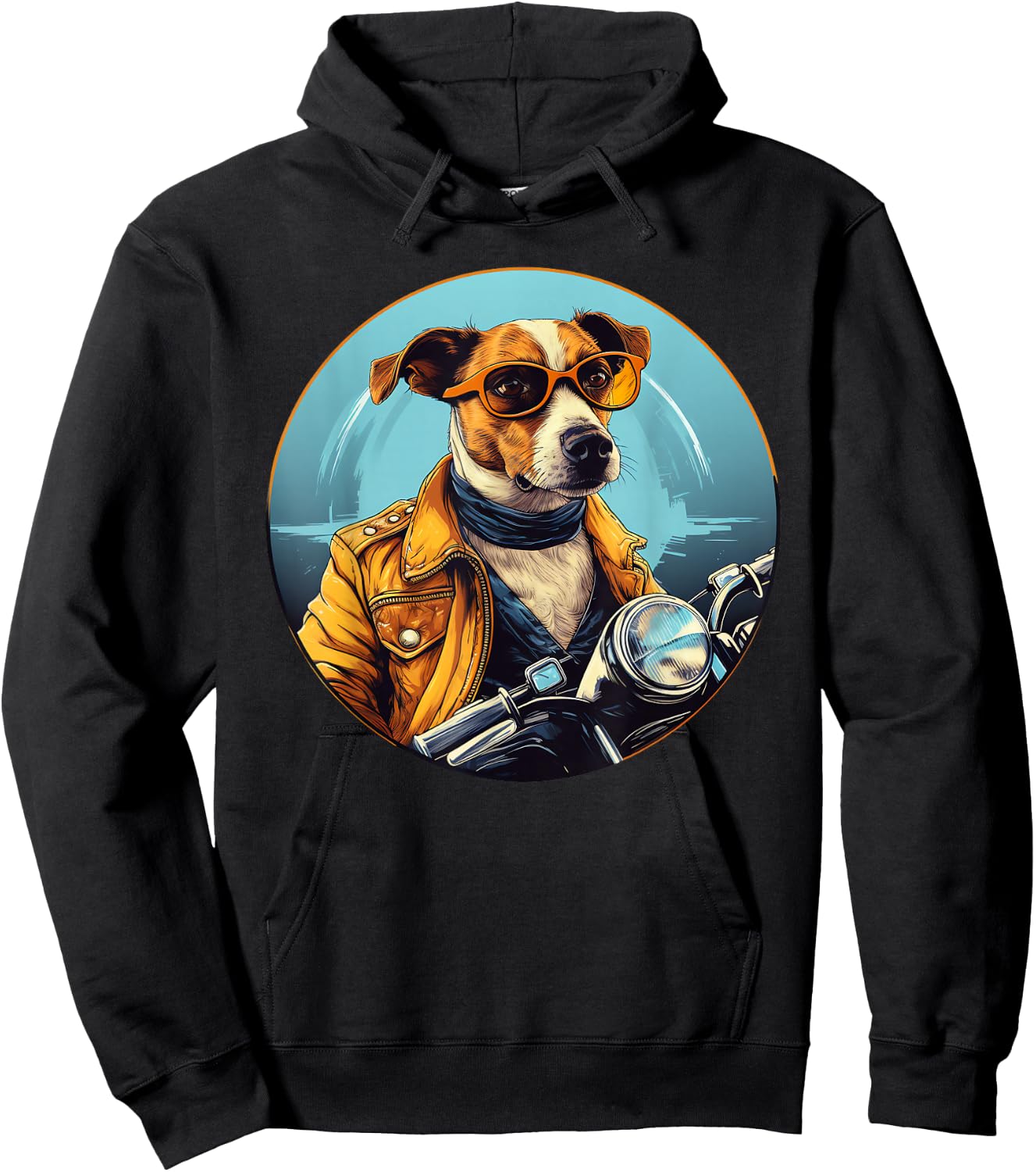 Jack Russell Terrier Biker Funny Dog Motorcycle Hoodie - Hoodie | Black