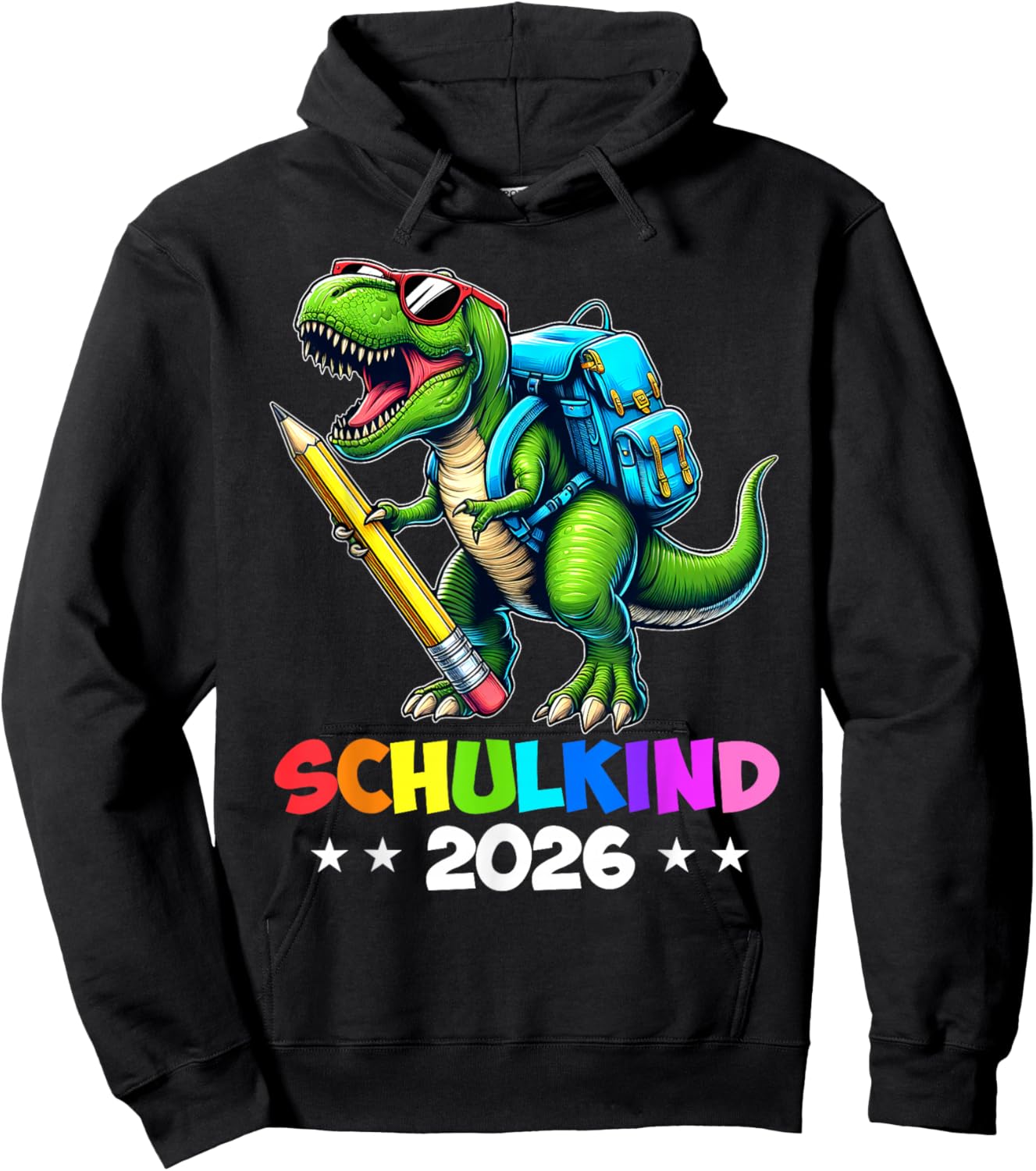 Schulkind 2026 Dino T Rex Boys Dinosaur School , black Hoodie - Hoodie | Black