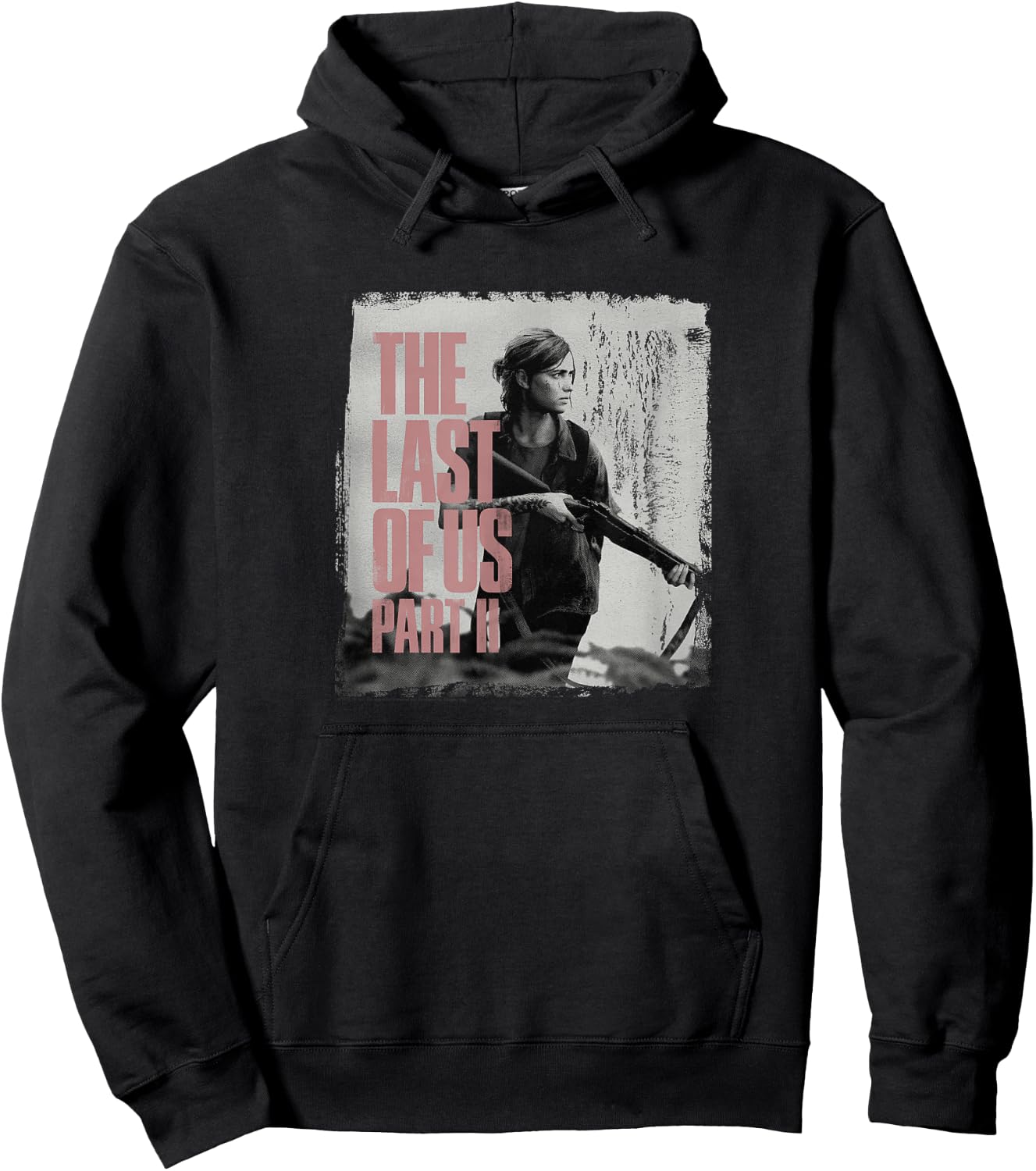 The Last of Us" Ellie & Rifle - Black, Classic Fit, Adult, Short Sleeve Hoodie - Hoodie | Black