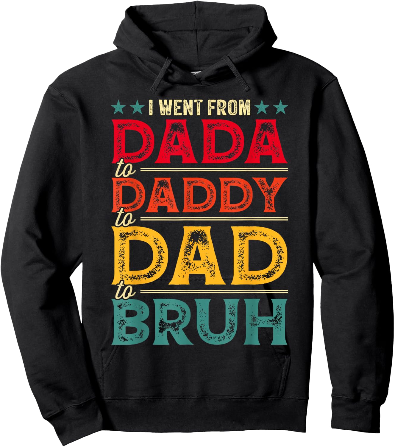 Funny Dad Evolution Dada Daddy Dad Bruh Father's Day Men Hoodie - Hoodie | Black