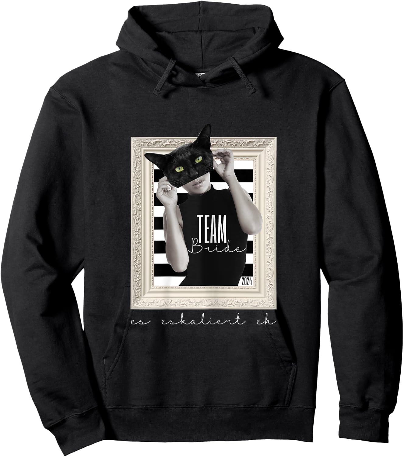 Schärpe Team Bride Katze elegant Junggesellenabschied Frauen Hoodie - Hoodie | Black