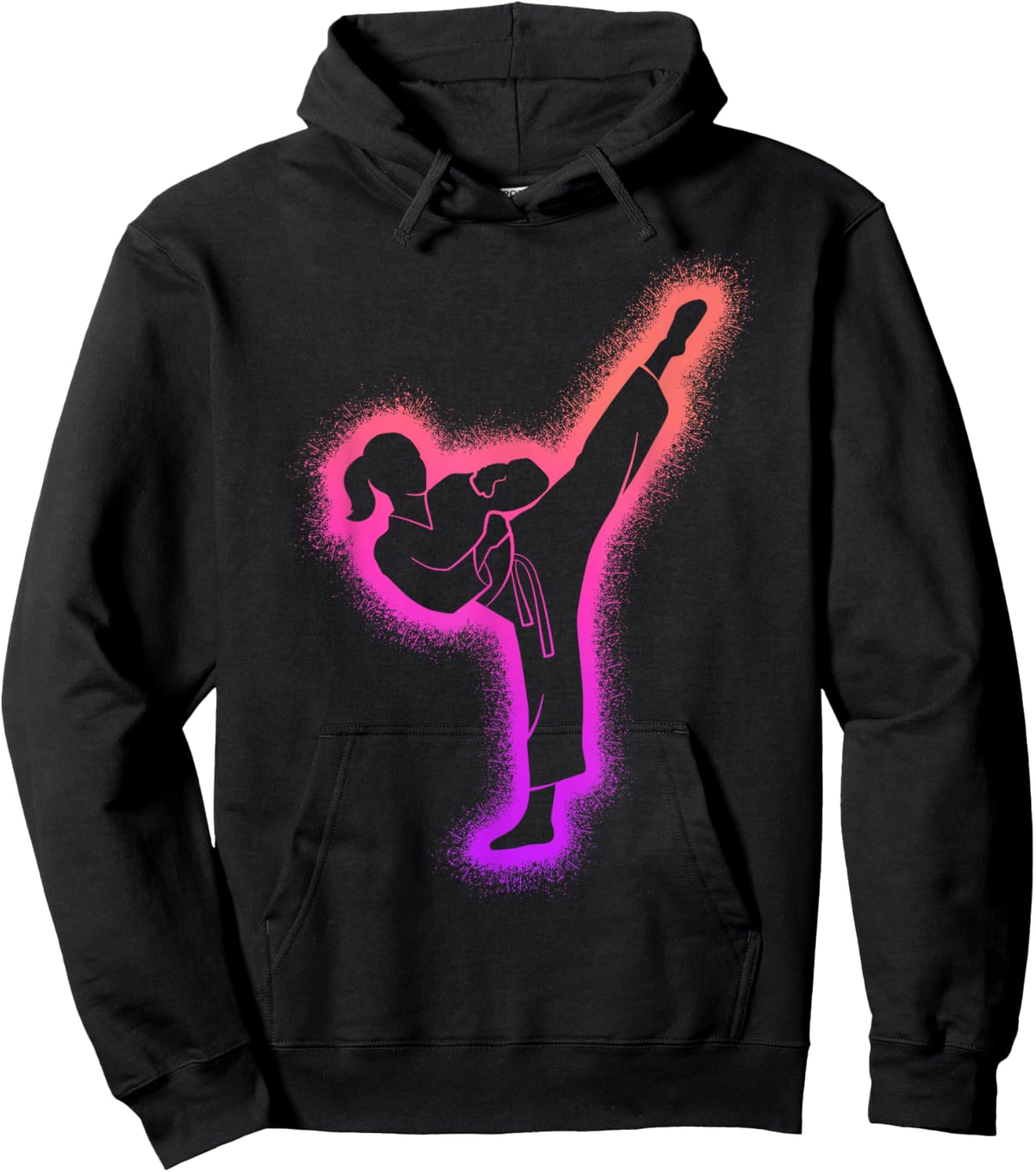 Taekwondo Martial Arts Women's Kids Girls Karate , black Hoodie - Hoodie | Black