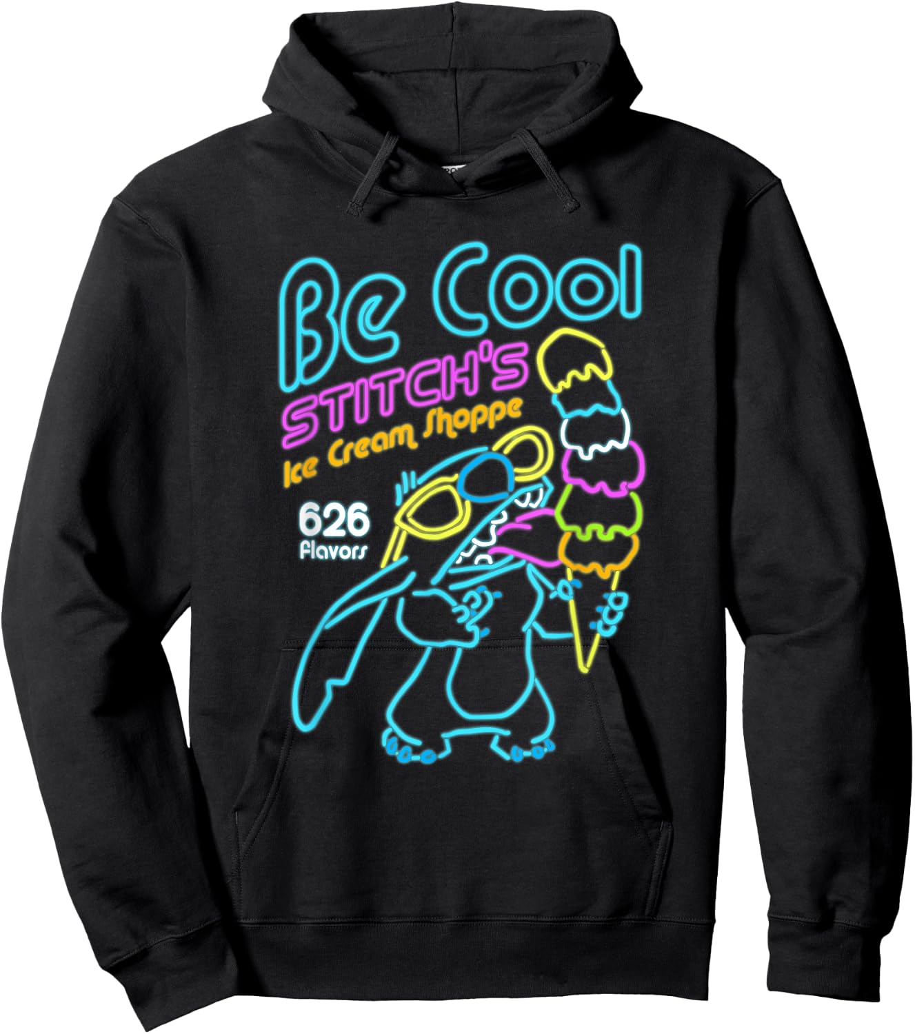 Disney Lilo & Stitch Be Cool Stitch's Ice Cream Shoppe Hoodie - Hoodie | Black