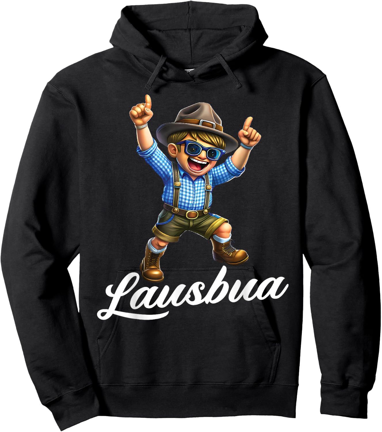 Extremely Cool Lausbua Boys' Costume , black Hoodie - Hoodie | Black