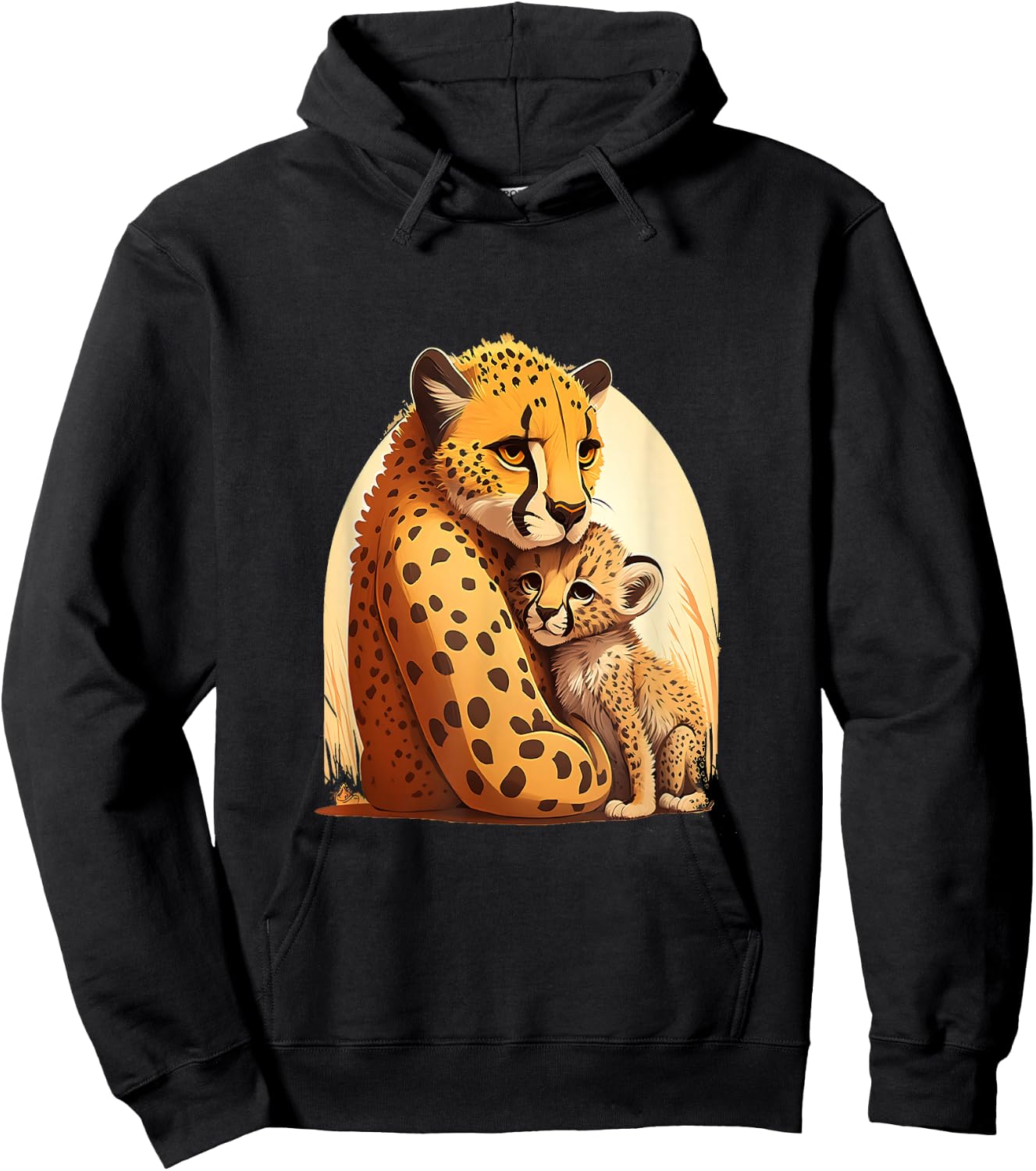 Zookeeping Mother Animal Lover Mom And Baby Cheetah Hoodie - Hoodie | Black