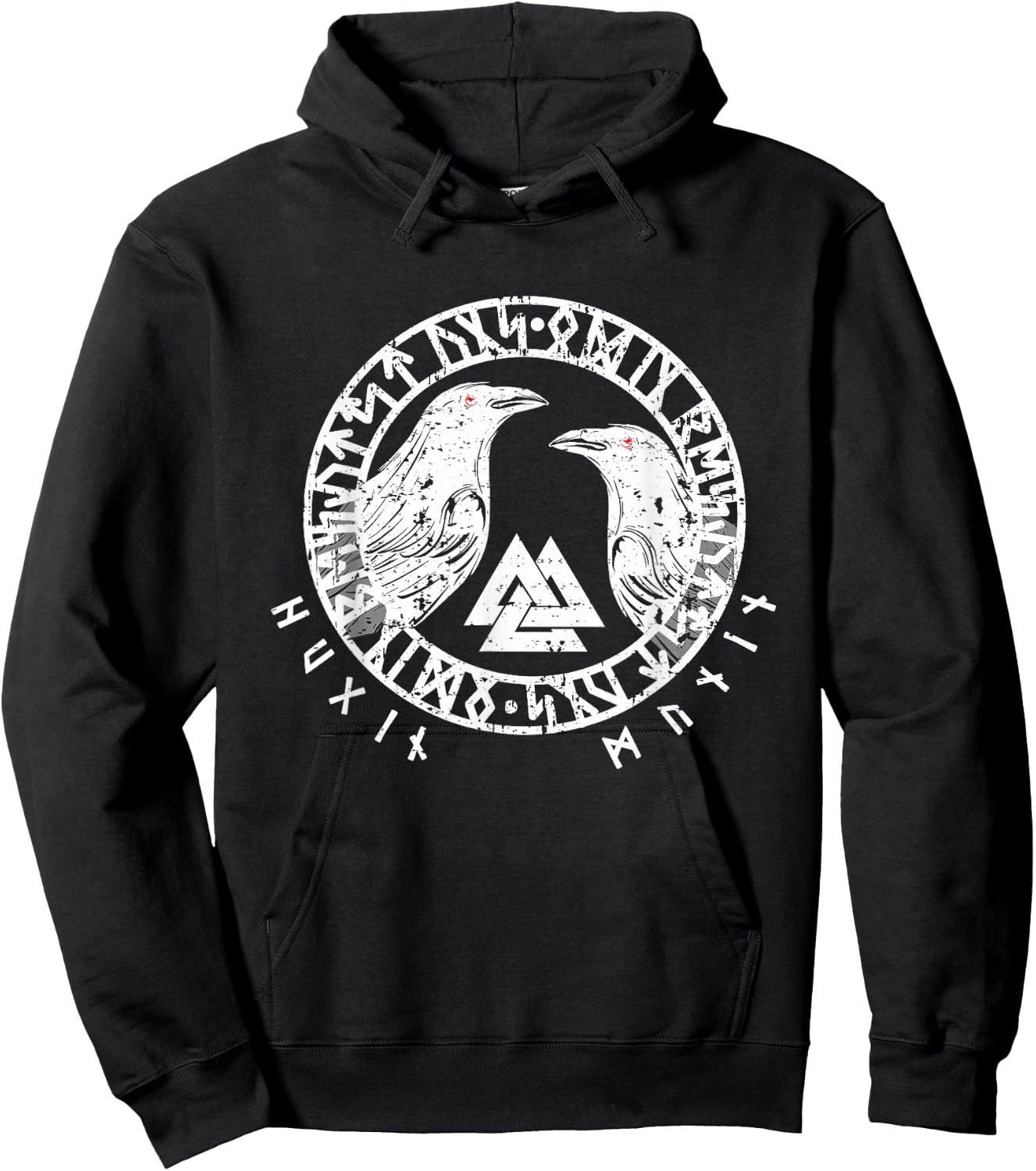 Vegvisir Ravens Odins Hugin and Munin Hoodie - Hoodie | Black