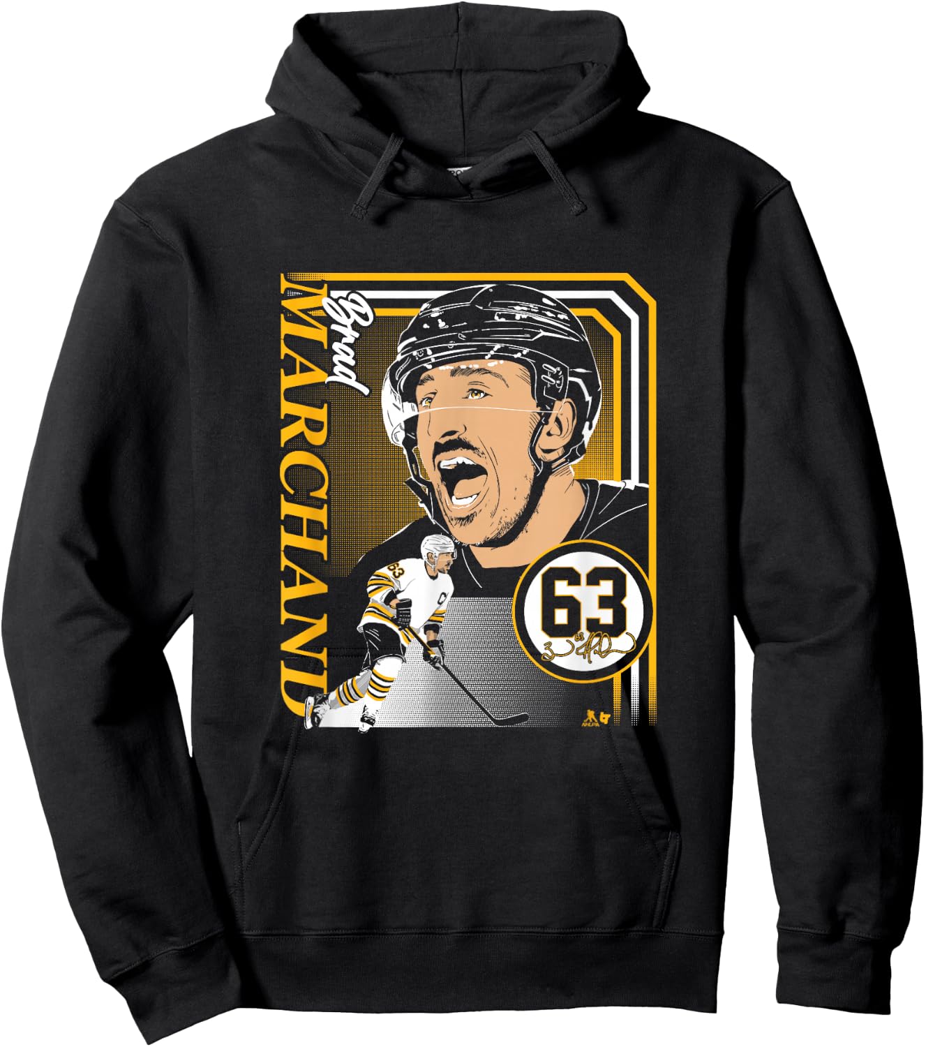 Brad Marchand: Collage Frame - Boston Hockey Hoodie - Hoodie | Black