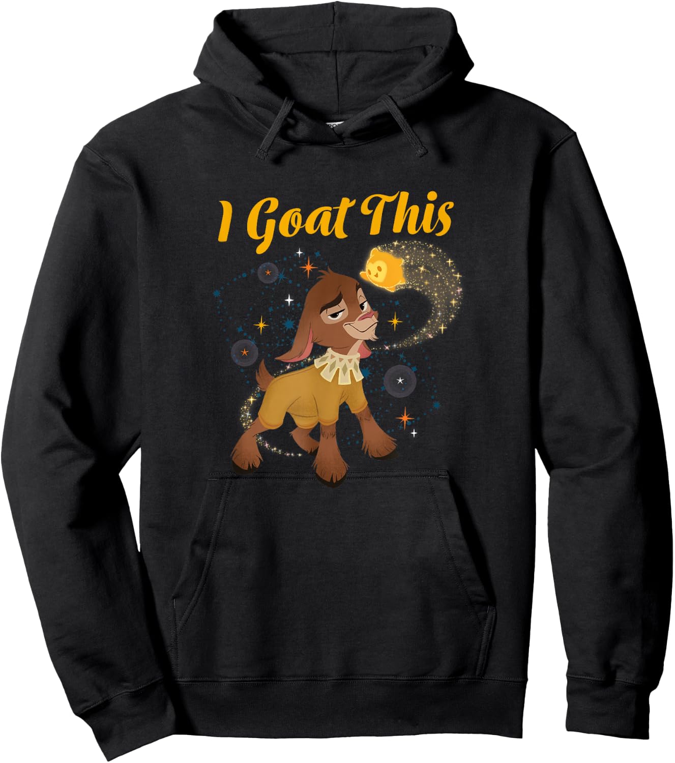 Disney Wish Valentino & Star I Goat This Big Chest Poster Hoodie - Hoodie | Black