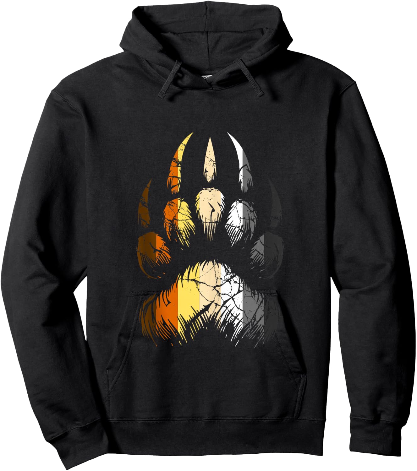 Bear Pride Paw Print Gay Men LGBT Bear Flag Hoodie - Hoodie | Black