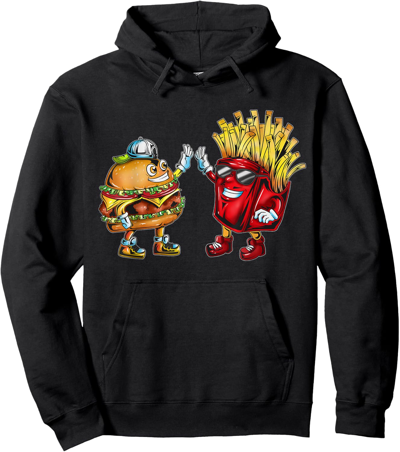 Freunde Pommes Fastfood Hamburger Kids Erwachsene Burger Hoodie - Hoodie | Black