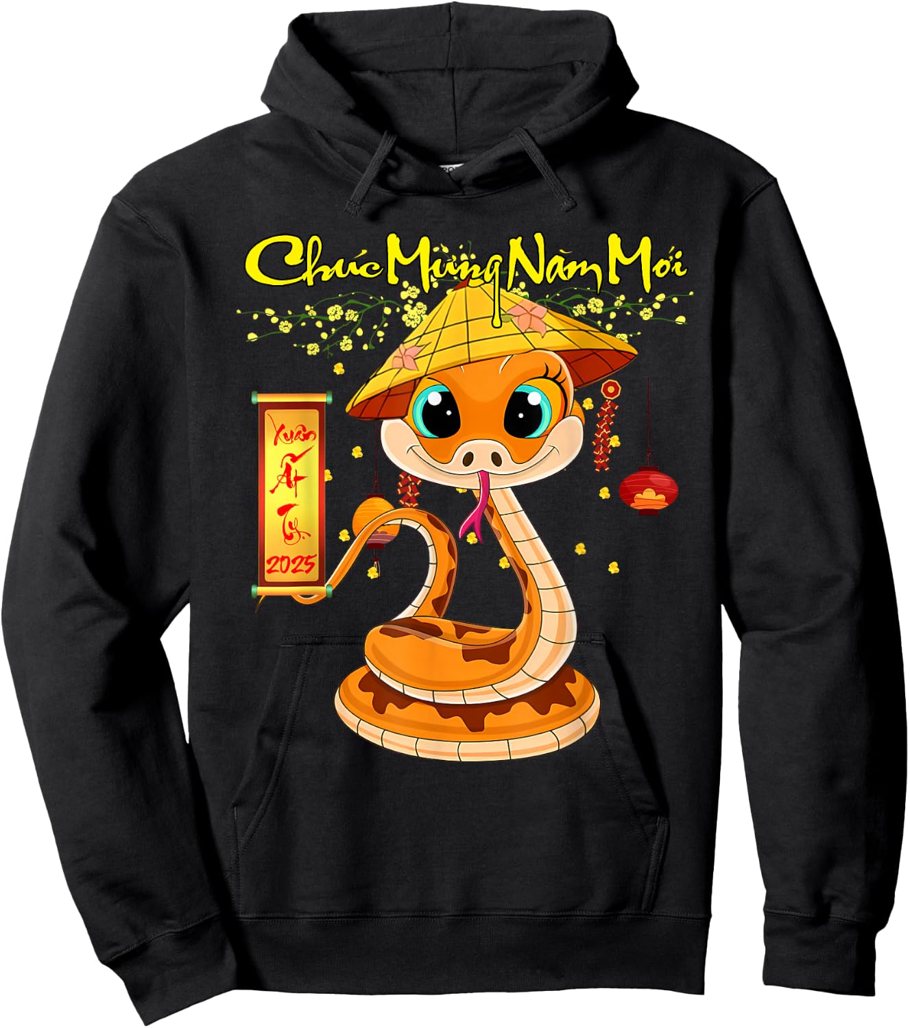 Tet 2025 Chuc Mung Nam Moi Happy Lunar New Year Vietnamese Hoodie - Hoodie | Black