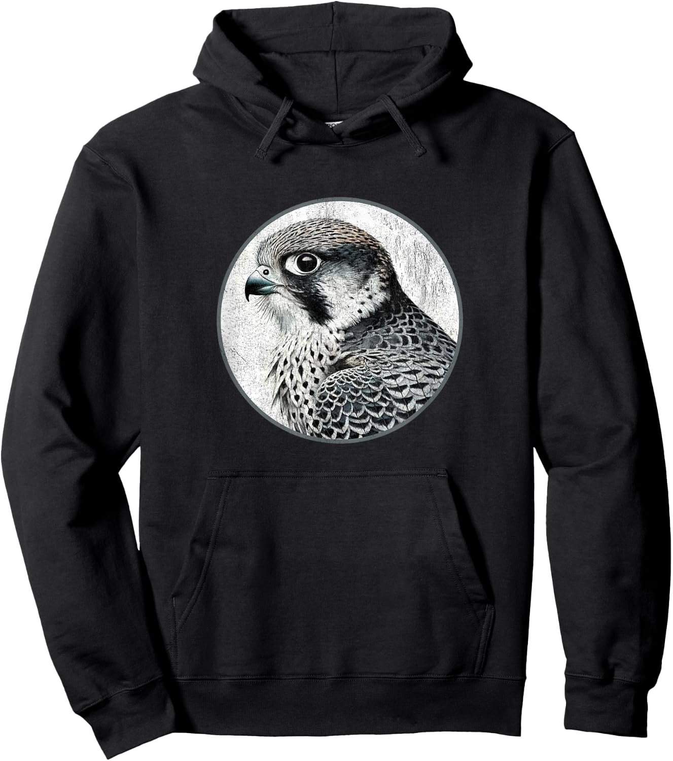 Colorful Retro Peregrine Falcon Design by Bird Fan Hoodie - Hoodie | Black