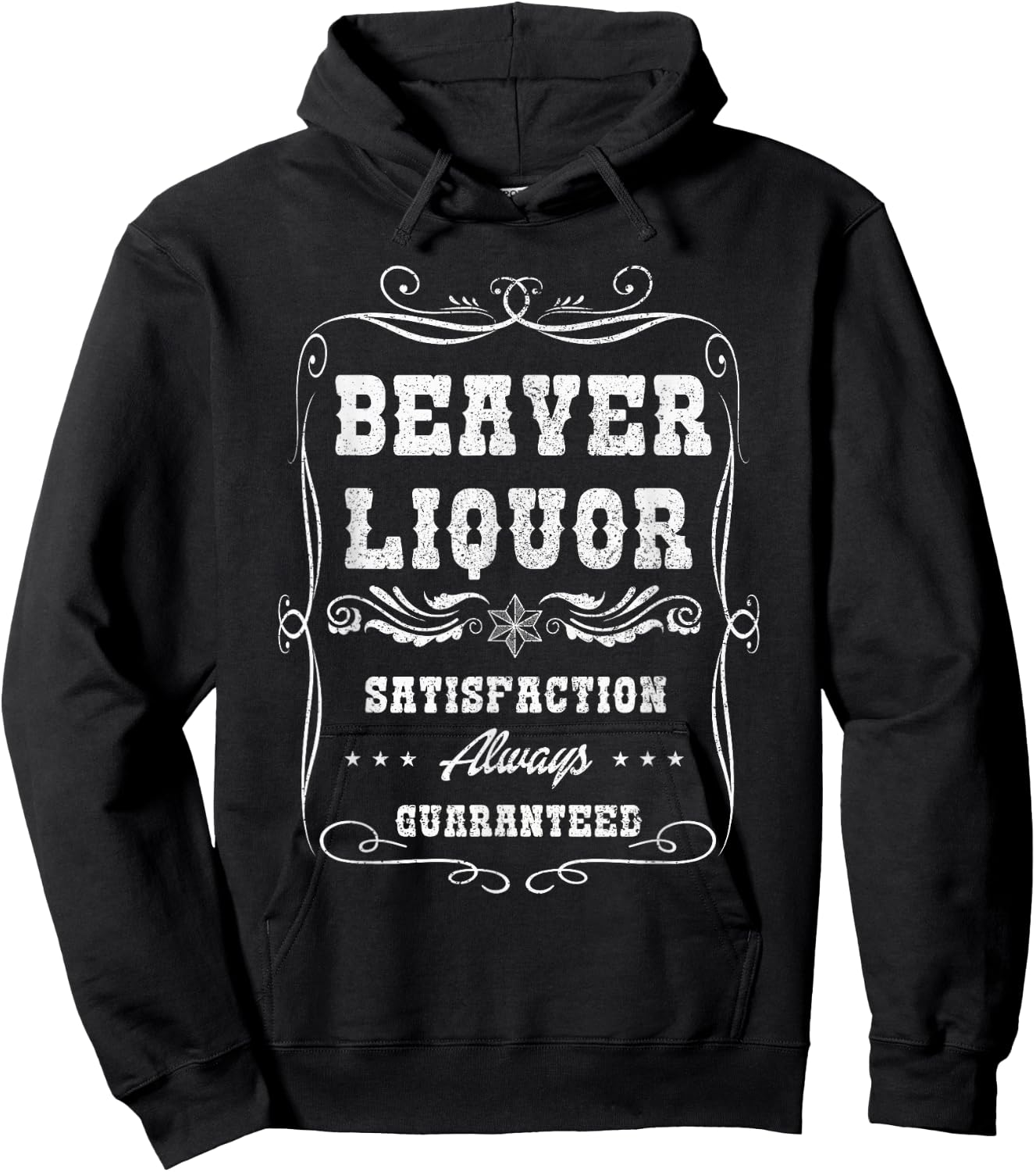 Funny Beaver Liquor Beaver Liqueur Adult Drinking Humor Pun Hoodie - Hoodie | Black