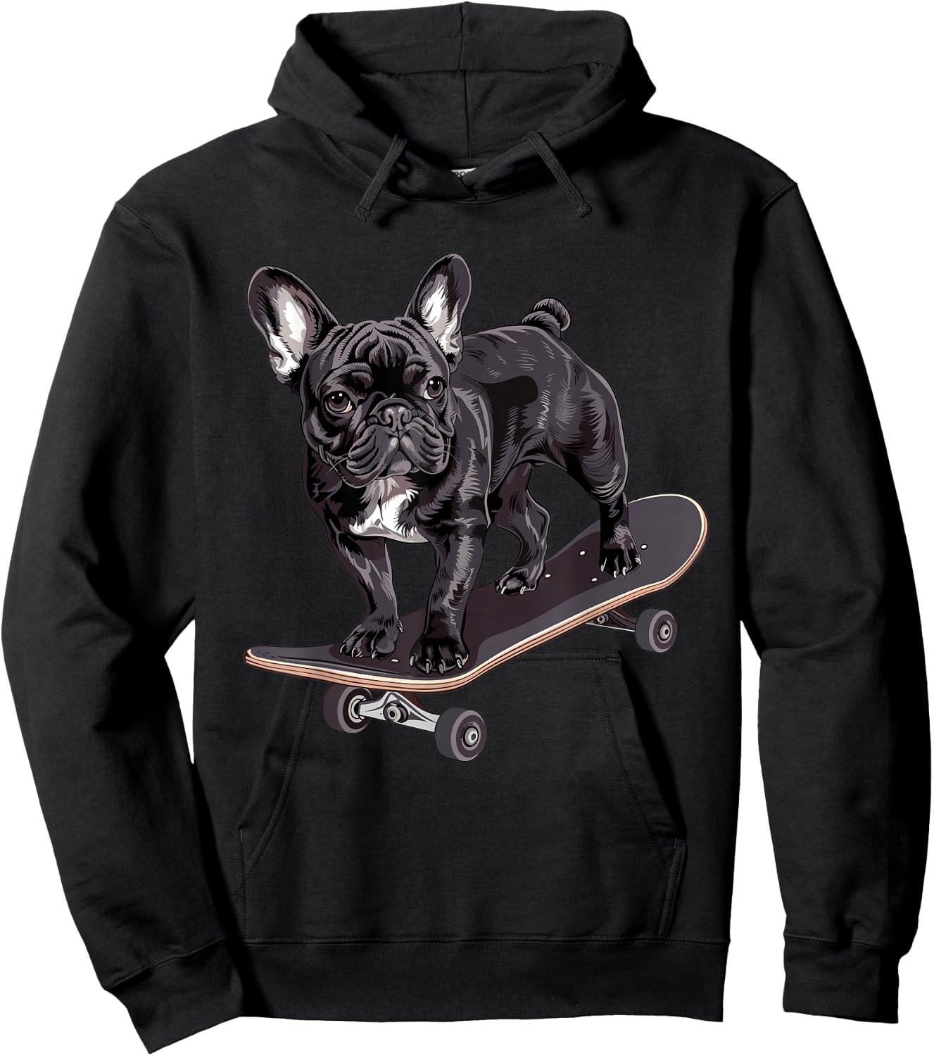 French Bulldog skateboard Hoodie - Hoodie | Black
