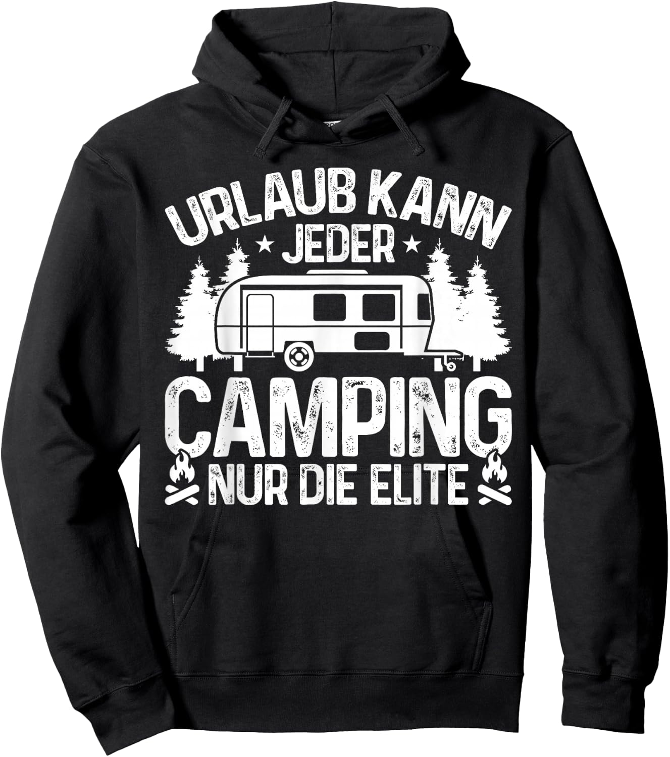 Camper Holiday Kann Jeder Camping Die Elite Caravan , black Hoodie - Hoodie | Black