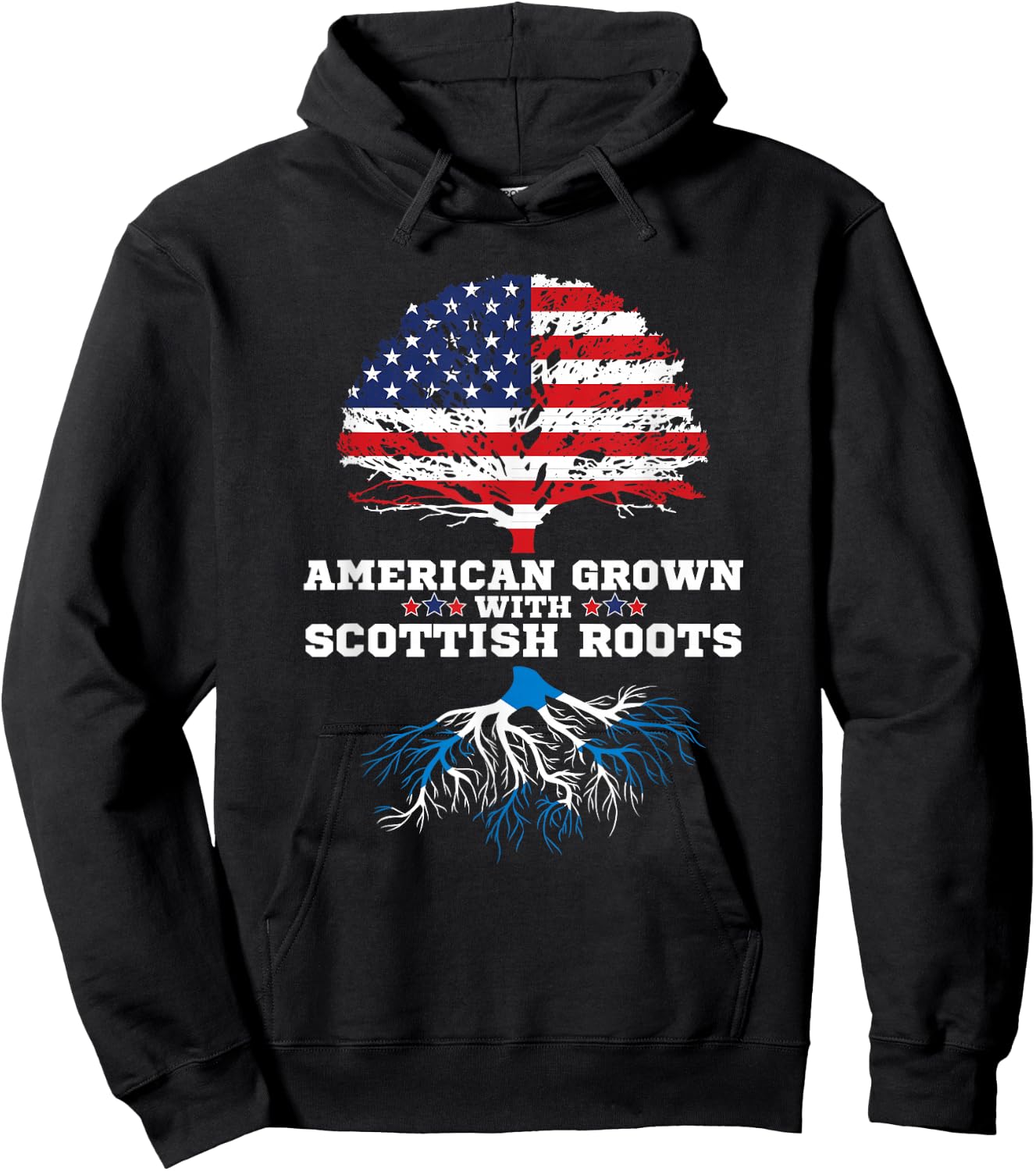 Scotland Roots American Grown Scottish Roots Hoodie - Hoodie | Black