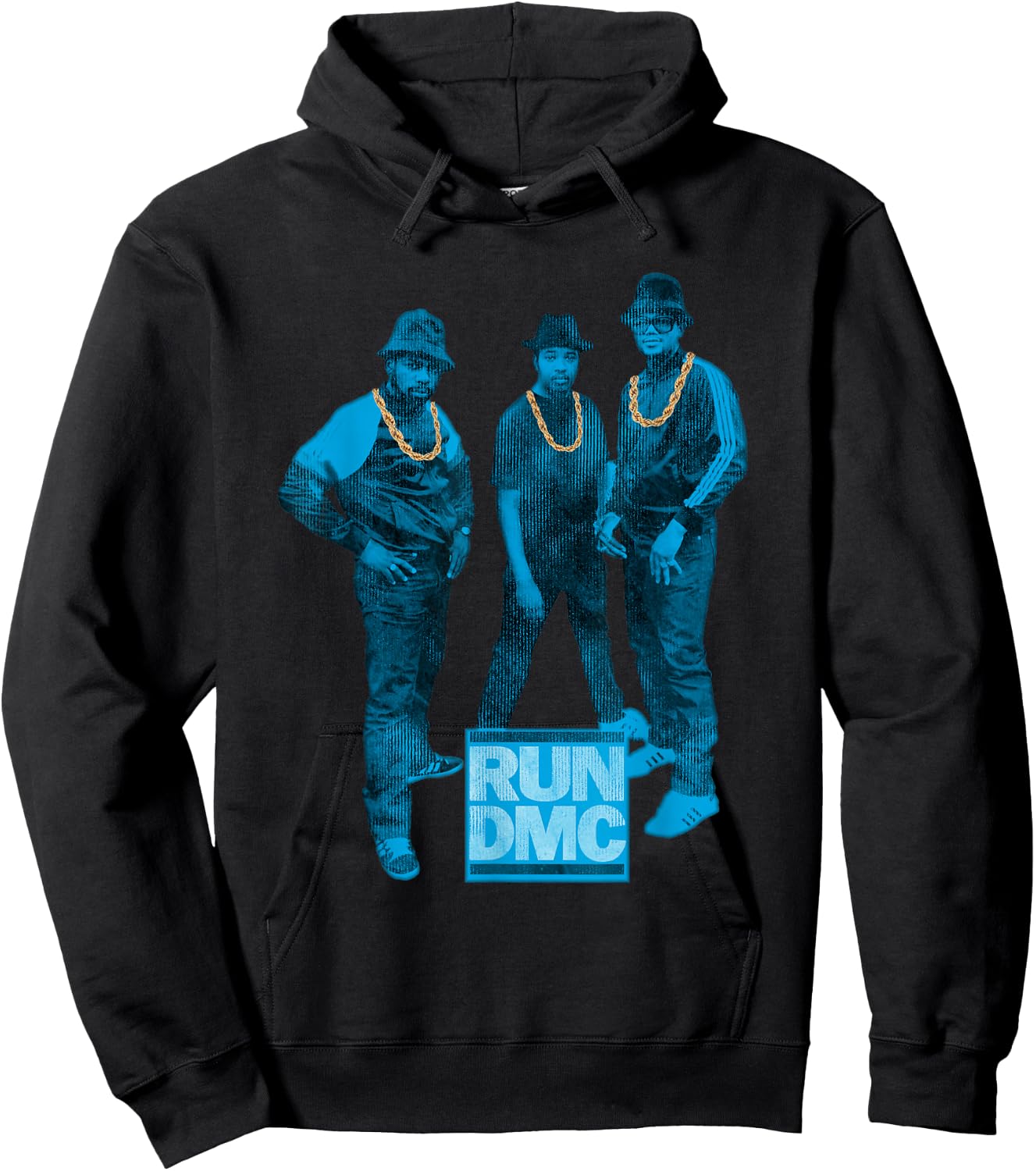 RUN DMC Blue Distressed Hoodie - Hoodie | Black