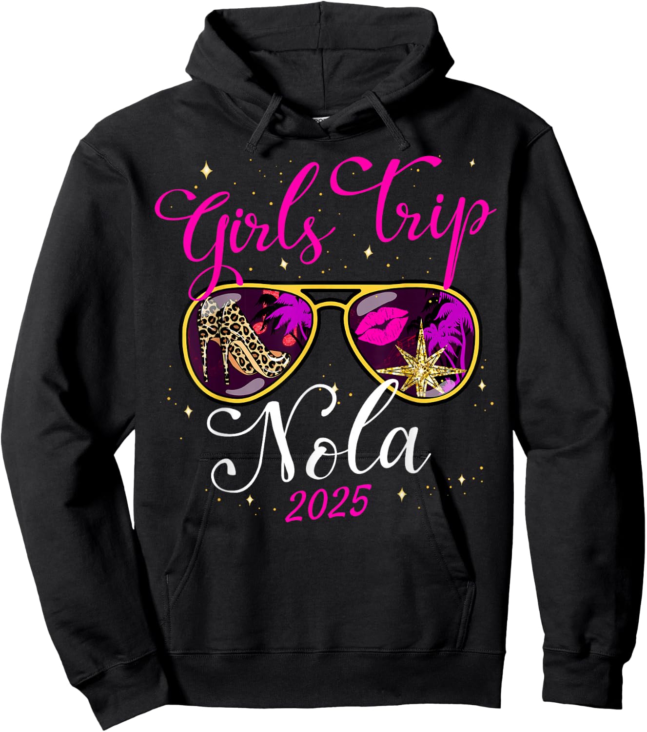 Girls Trip Nola 2025 Shirts Weekend Birthday Squad Hoodie - Hoodie | Black