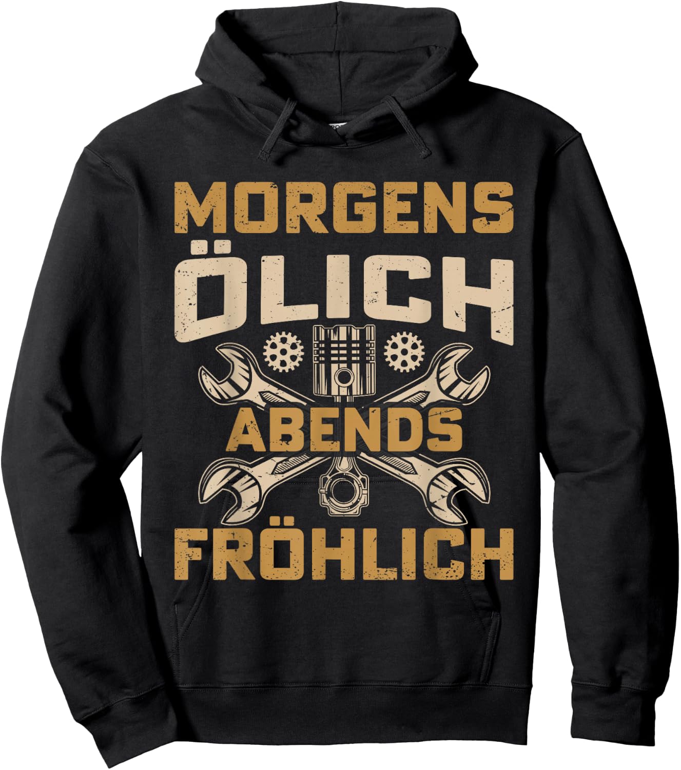 KFZ Mechaniker Automechaniker Morgens Ölich Abends Fröhlich Hoodie - Hoodie | Black