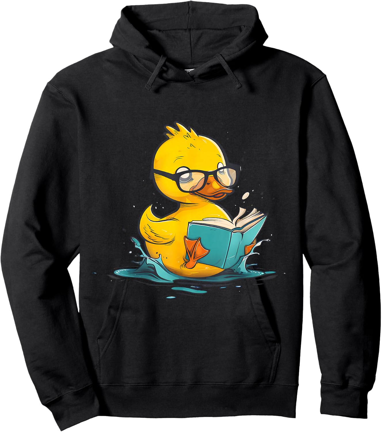 Rubber Duck Reading Book Reader Books Rubber Duckie Hoodie - Hoodie | Black