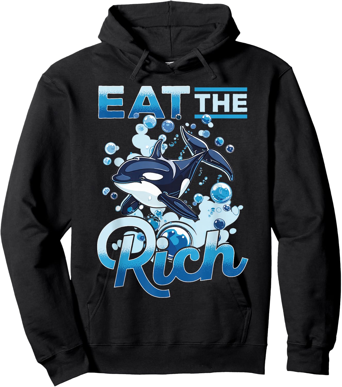 Funny Orca Animal Eat The Rich Hoodie - Hoodie | Black