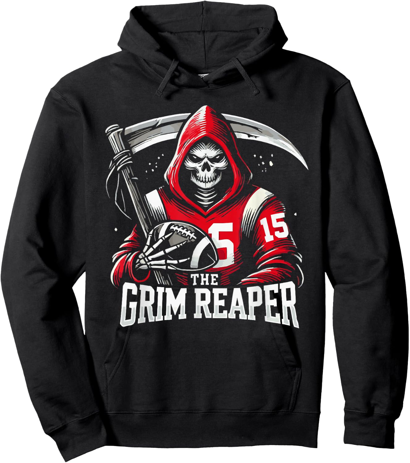 The Grim Reaper Football Player 15 Hoodie - Hoodie | Black