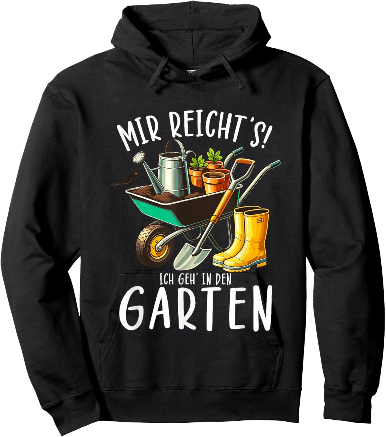 with German Text "Mir Reicht" Ich Geh In Den Garten Papa Mama Garten Gardener, black Hoodie - Hoodie | Black
