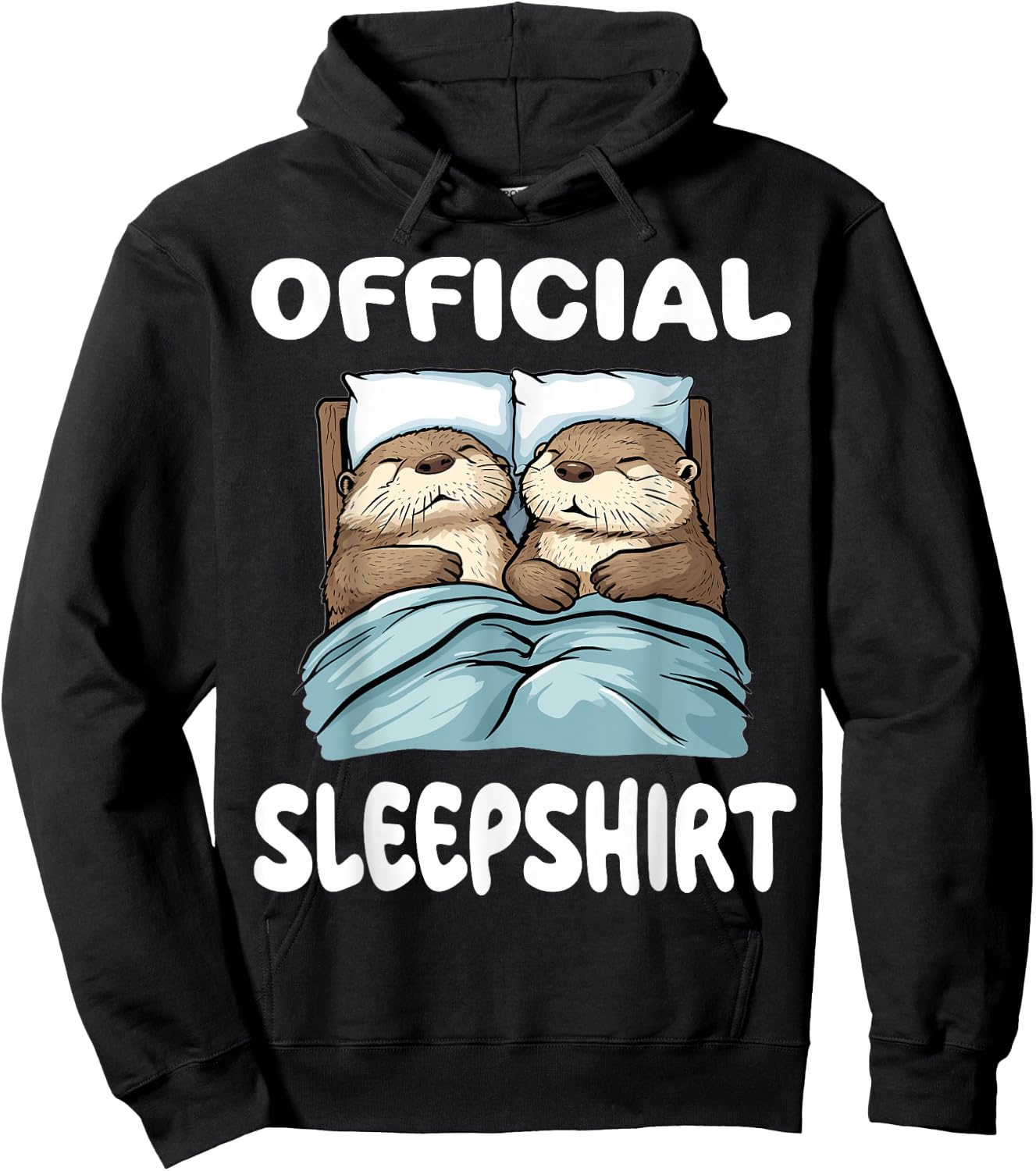 Otter Official Sleepshirt Pajamas Nightgown Hoodie - Hoodie | Black