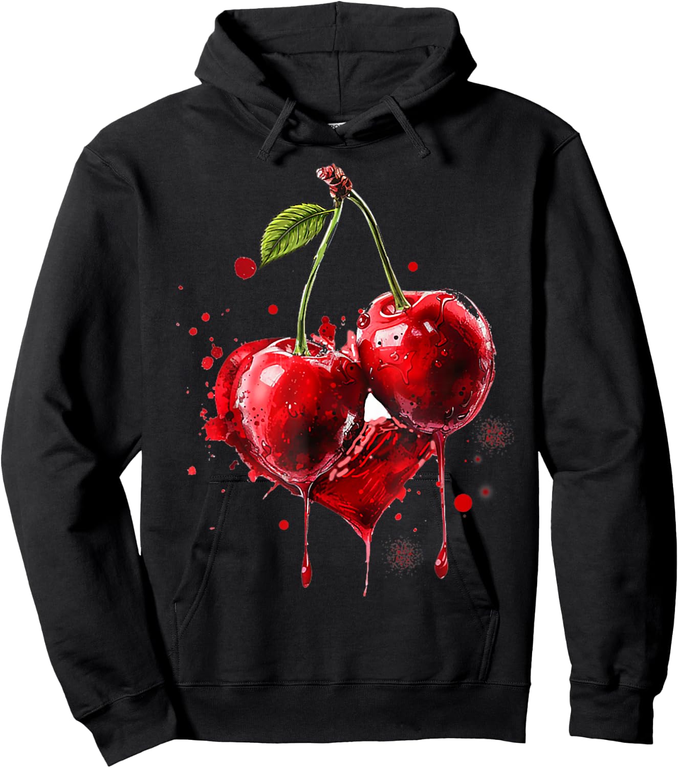 Kirschen Herzschlag Cherry Kirsche Frucht EKG Puls Hoodie - Hoodie | Black