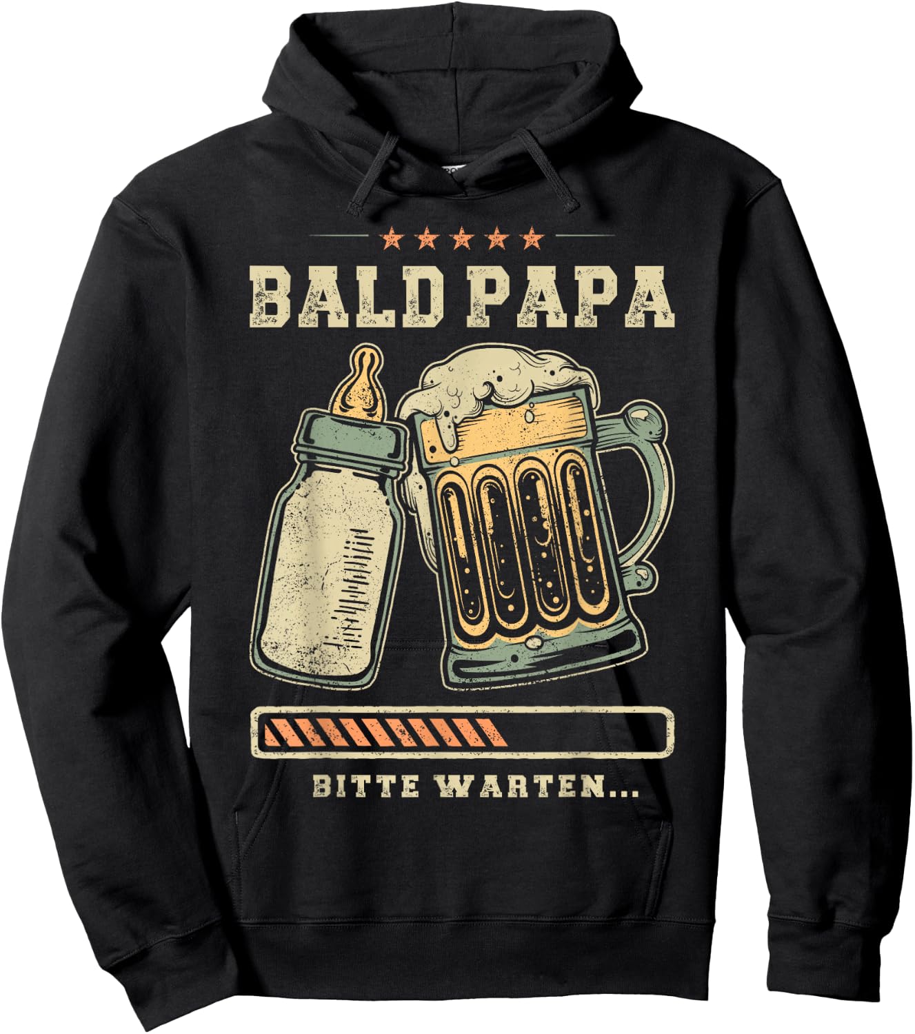 Bald Papa, Fatherhood, Baby Announcement, Expectant Father Hoodie - Hoodie | Black