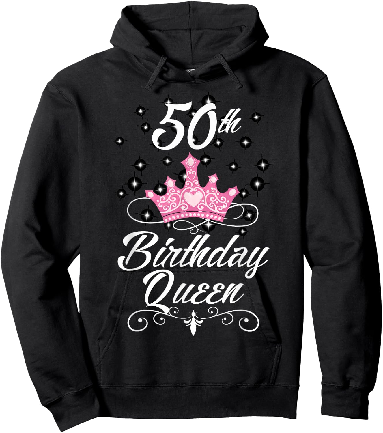 50th Birthday Queen Fifty Years Old Birthday Gift Hoodie - Hoodie | Black