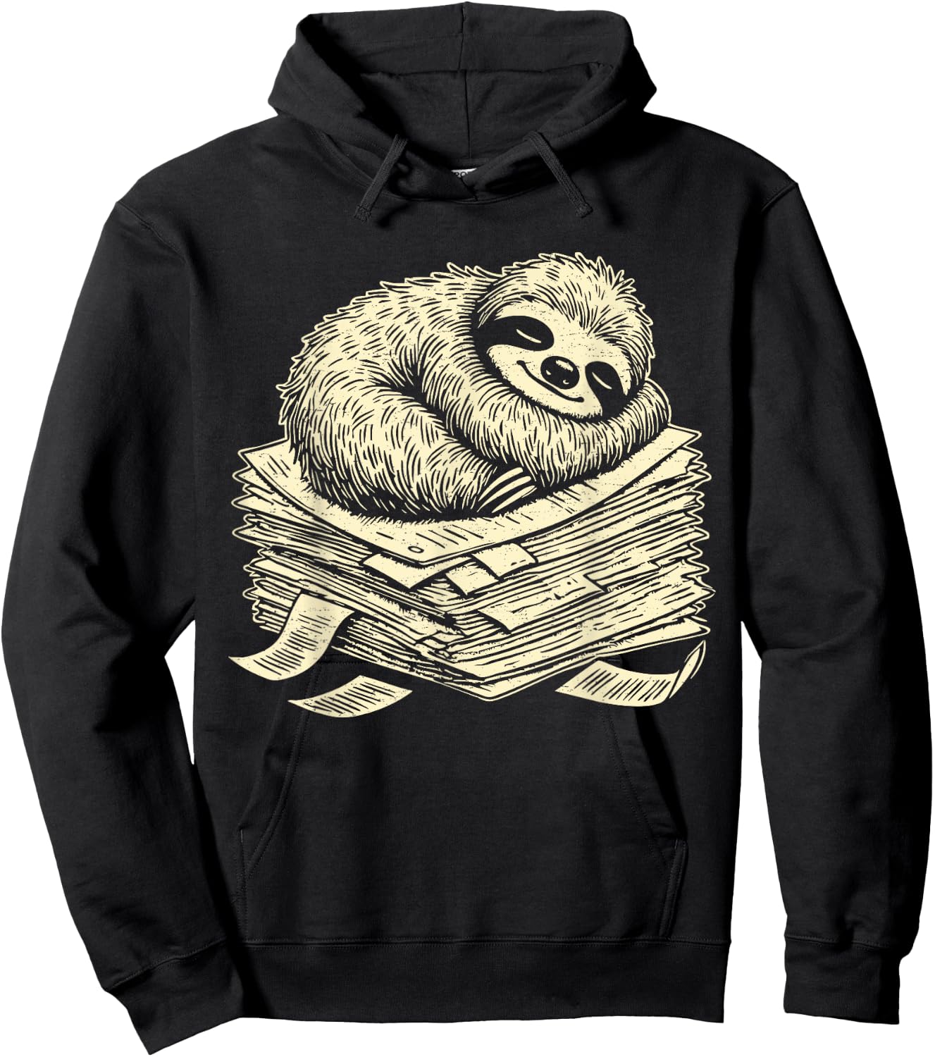 Papier humoristique paresseux pour enseignant, étudiant, amoureux des paresseux Hoodie - Hoodie | Black