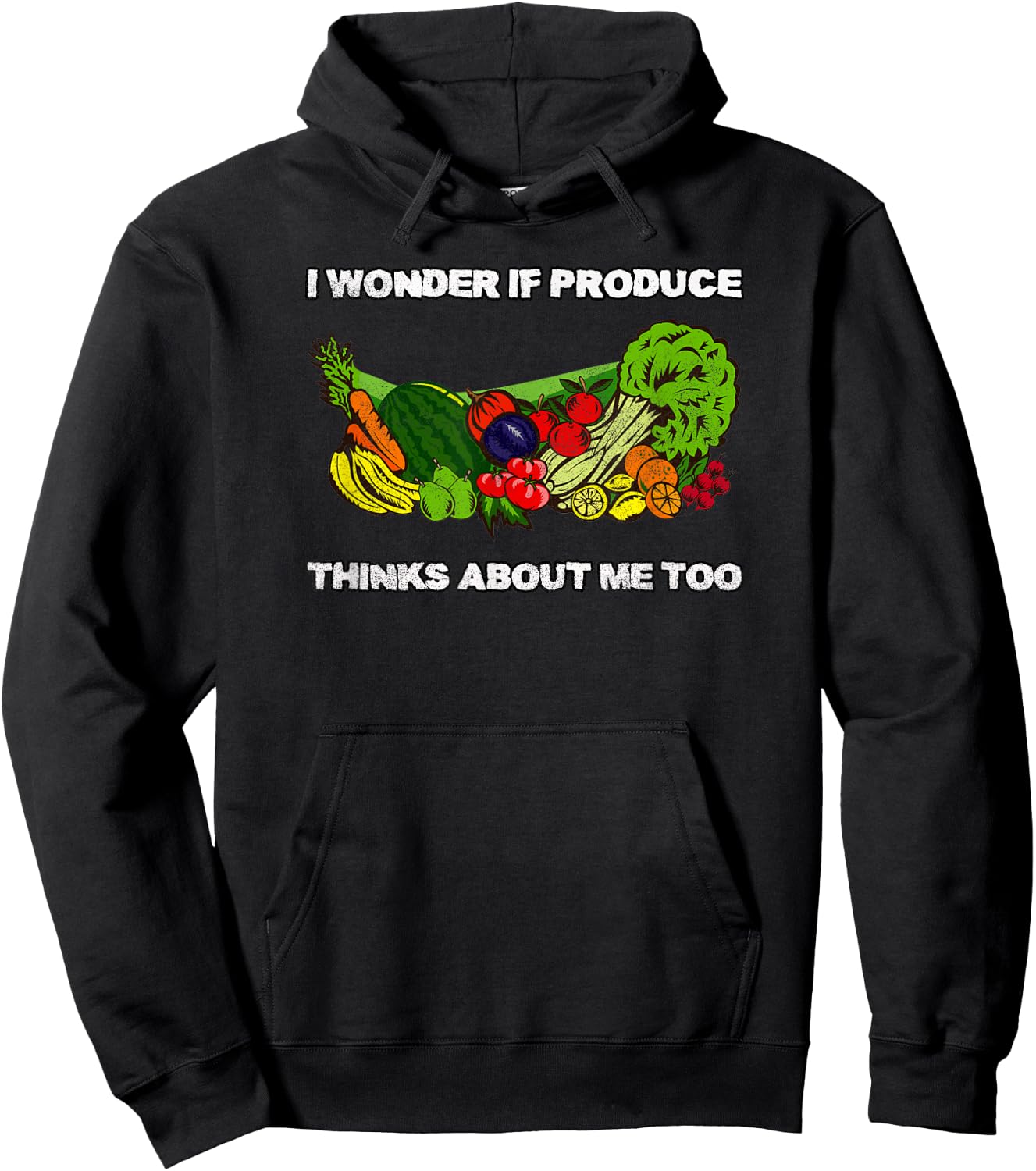 Does Produce Think Of Me Too Funny Retro Healthy Eating Diet Hoodie - Hoodie | Black