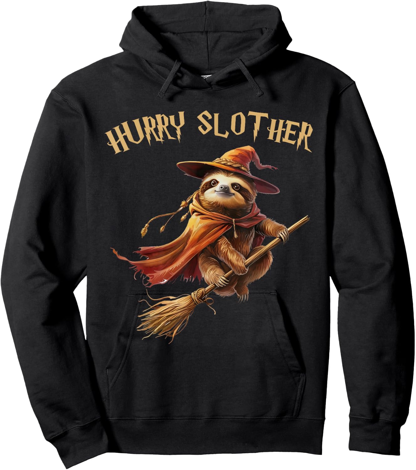 Hurry Slother Parody Sloth Witch Sorcerer and Wizard Hoodie - Hoodie | Black