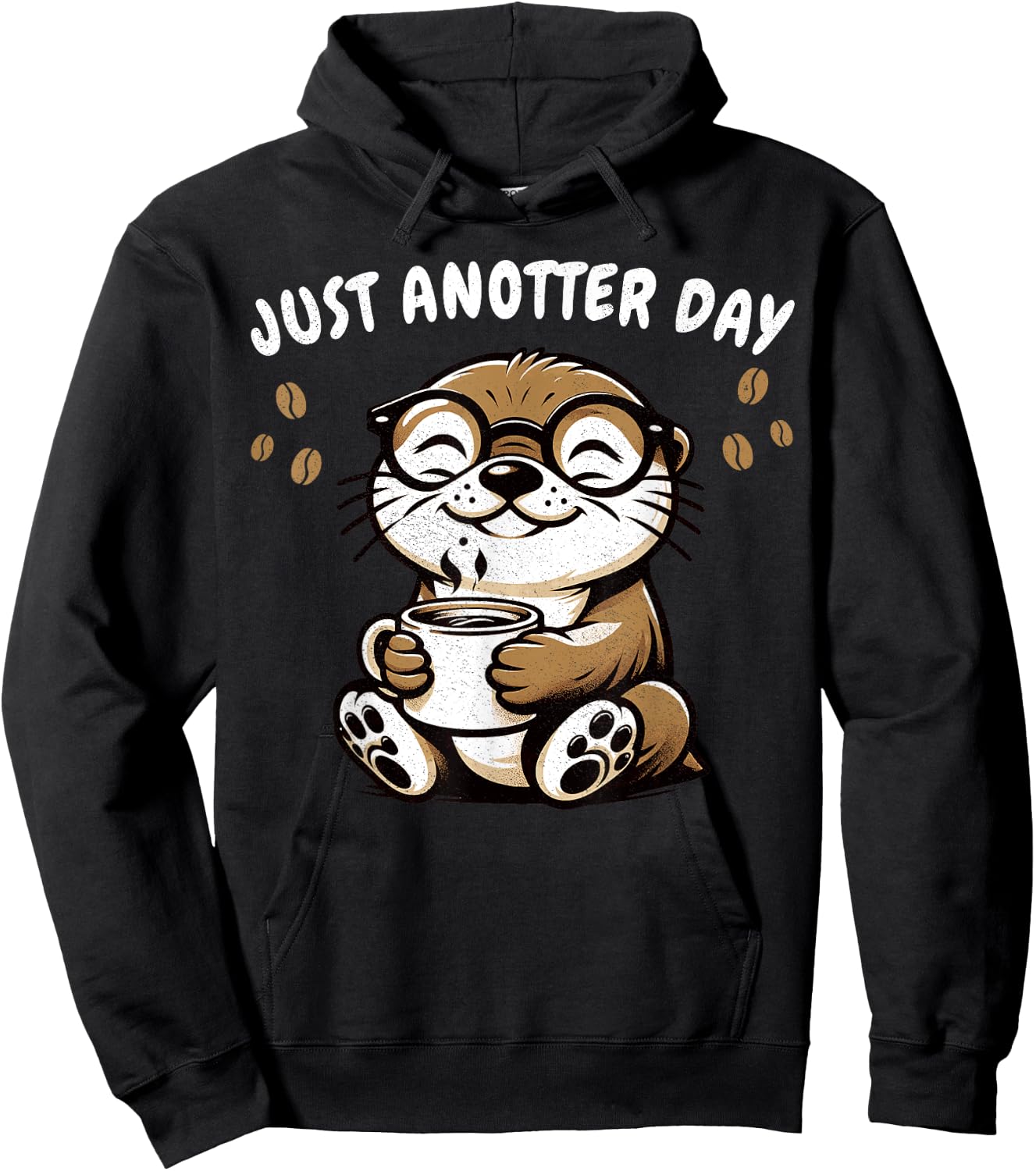 Coffee Lover Otter Funny Quote for Barista Cute Sea Otter Hoodie - Hoodie | Black