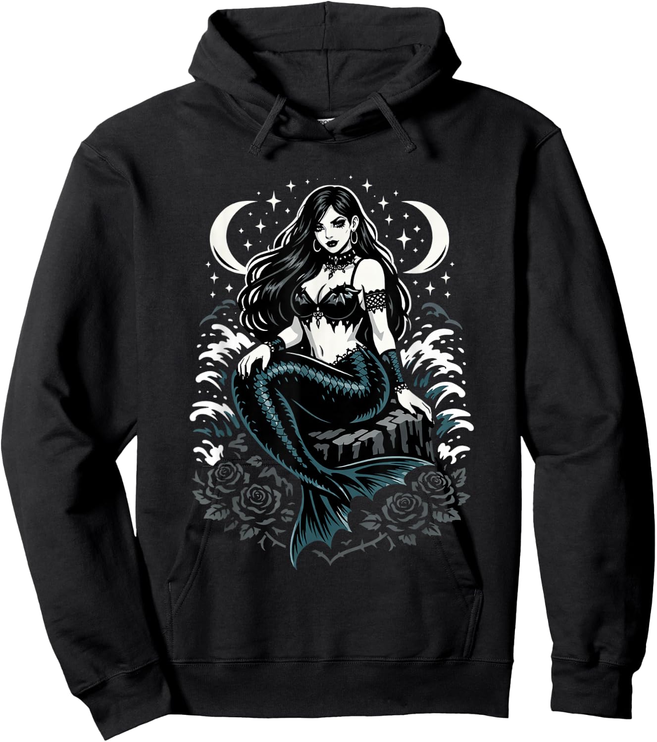 Goth Girls Emo Girl Gothic Goth Mermaid Hoodie - Hoodie | Black