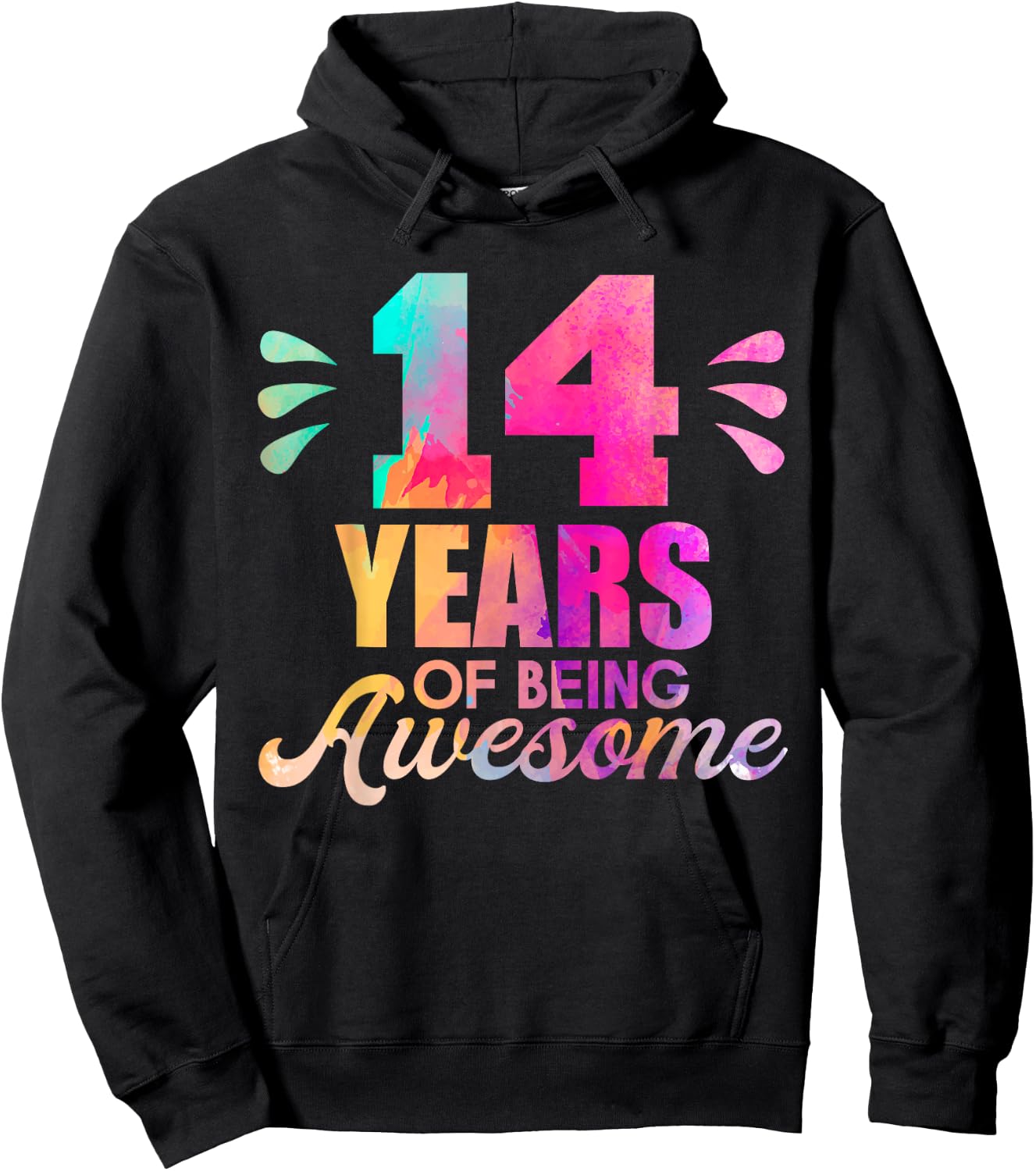 Birthday Shirt for 14 Year Old Girls, 14th Birthday Girl Hoodie - Hoodie | Black