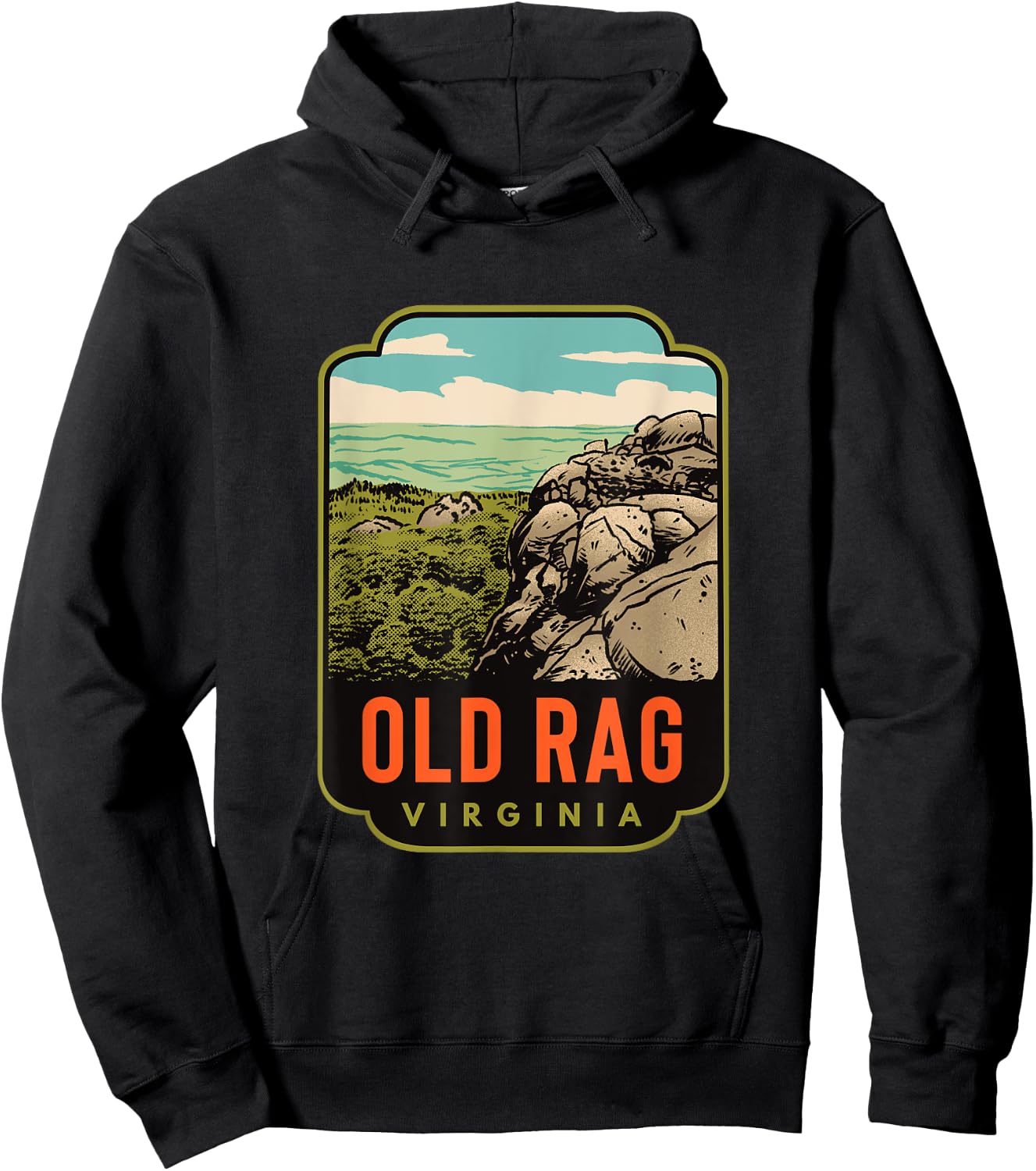 Old Rag Mountain Virginia Hoodie - Hoodie | Black
