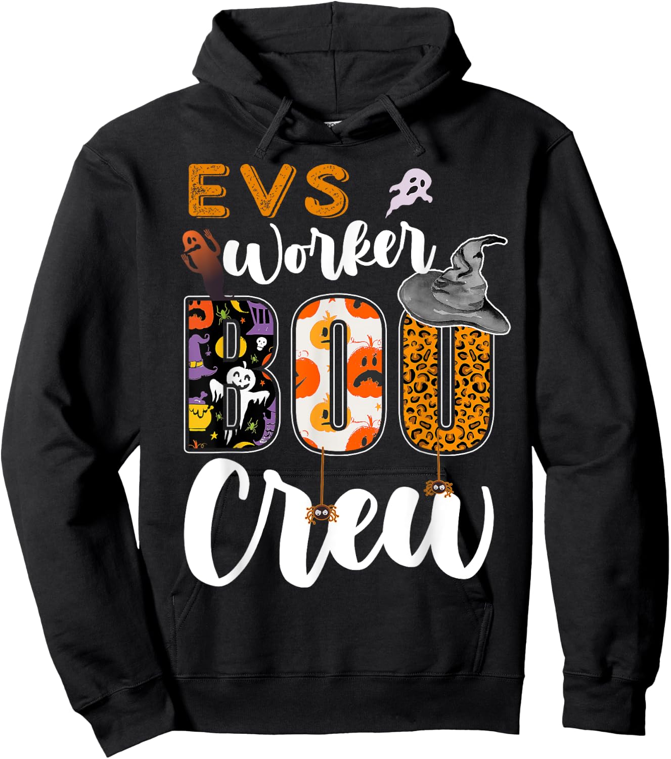 EVS Worker Boo Crew Halloween Environmental Services Match Hoodie - Hoodie | Black